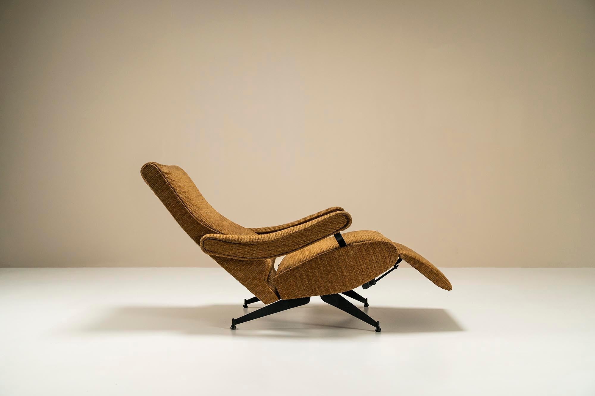 Reclining Armchair in Steel and Fabric by Nello Pini for Novarredo, Italy, 1959 For Sale 3