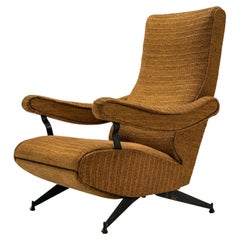 Fauteuil inclinable en acier et tissu de Nello Pini pour Novarredo, Italie, 1959