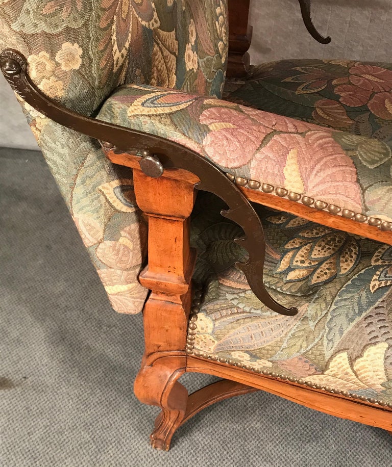 Reclining Baroque Wingback Chair, Germany 18th Century, Walnut at 1stDibs