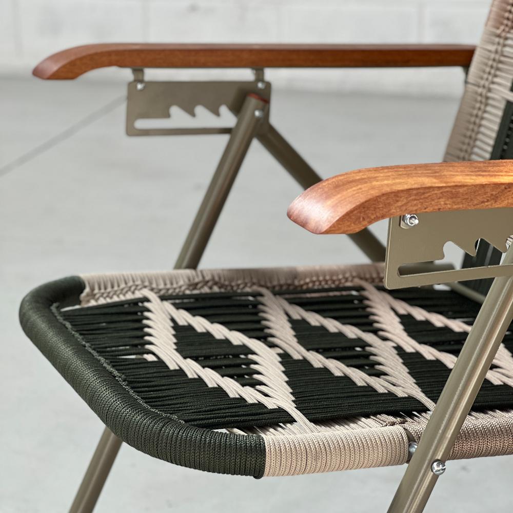 Reclining beach arm chair Japú - Trama 3 - Outdoor area - Dengô Brasil For Sale 6