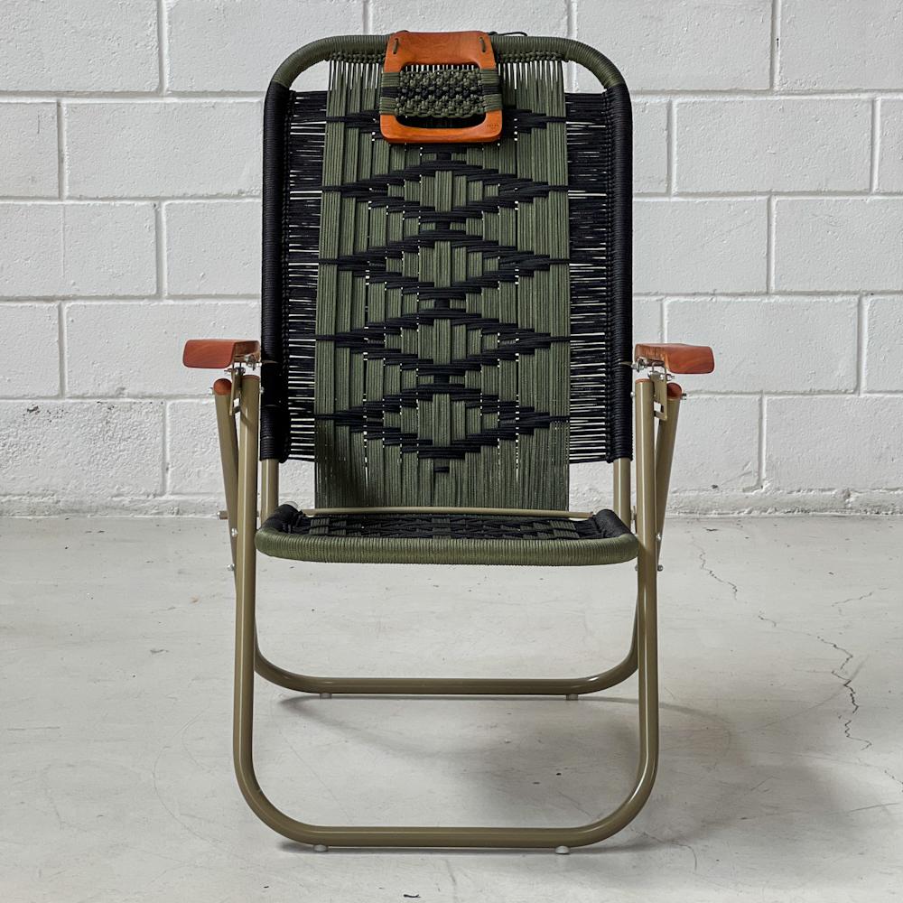 - Trama Classic 6 - main color: musk green - secondary color: black.
- structure color: outono.

beach chair, country chair, garden chair, lawn chair, camping chair, folding chair, stylish chair, funky chair, armchair

DENGÔ -
A handmade work, which