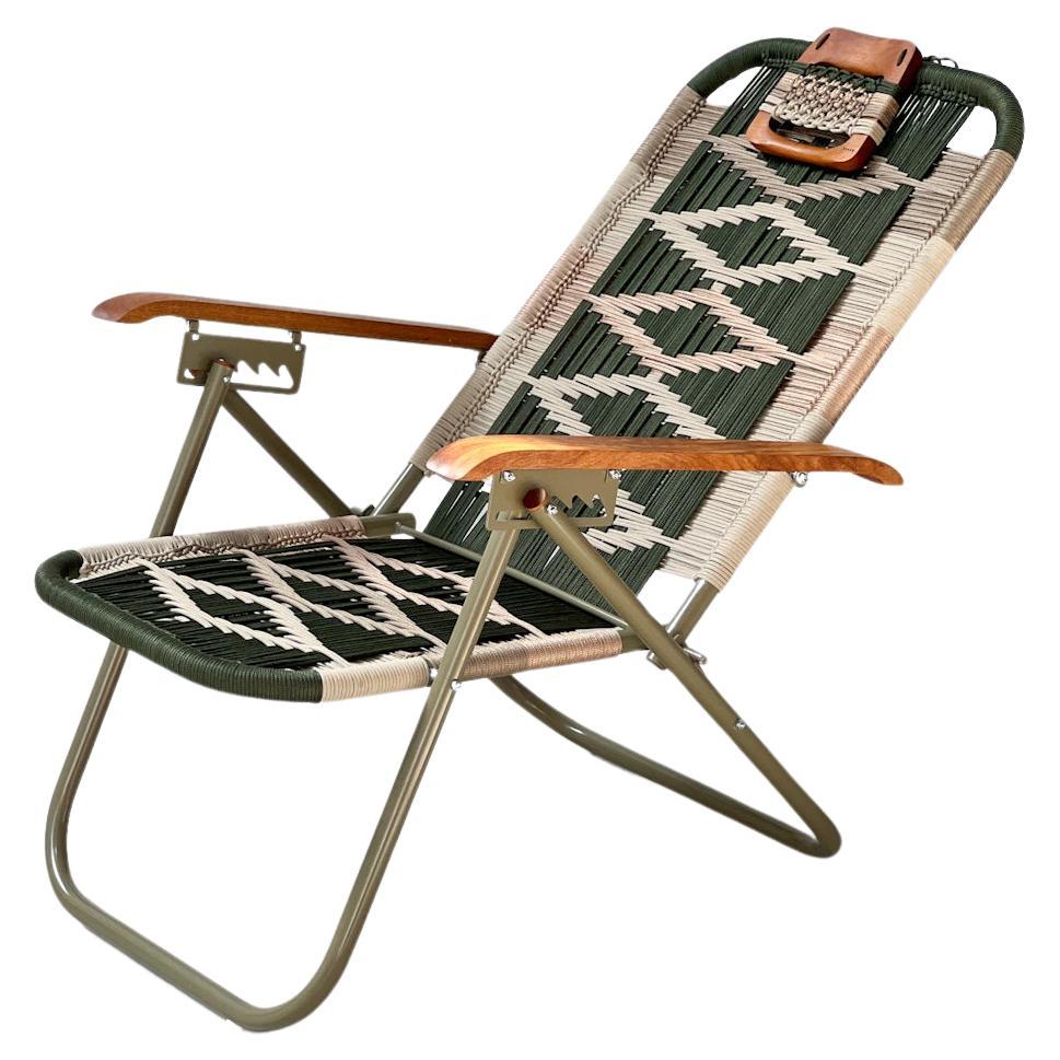 Reclining beach arm chair Japú - Trama 3 - Outdoor area - Dengô Brasil For Sale