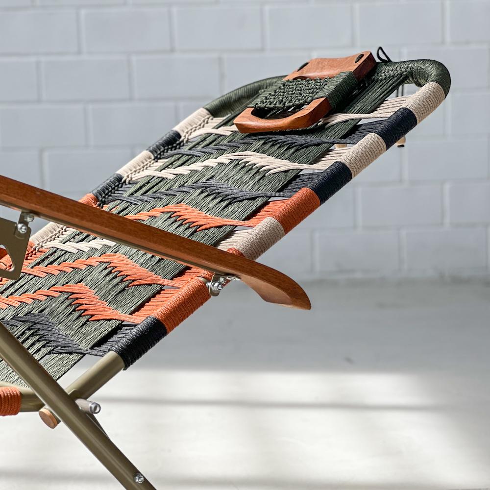 Reclining beach arm chair Japú - Trama 6 - Outdoor area - Dengô Brasil For Sale 3
