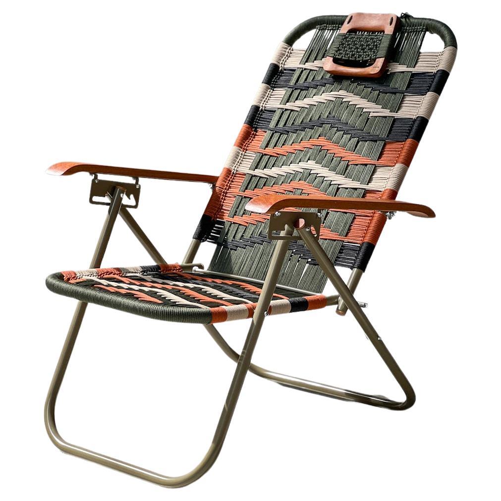 Reclining beach arm chair Japú - Trama 6 - Outdoor area - Dengô Brasil For Sale