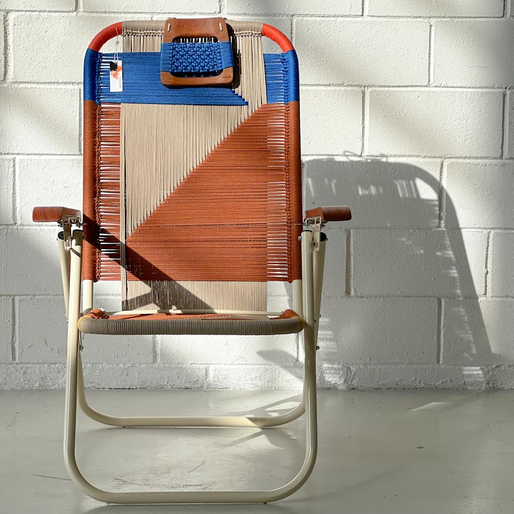 Contemporary Reclining beach arm chair Japú - Trama 7 - Outdoor area - Dengô Brasil For Sale