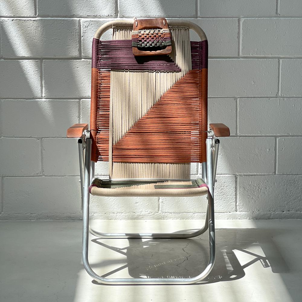 Contemporary Reclining beach arm chair Japú - Trama 7- Outdoor area - Dengô Brasil For Sale