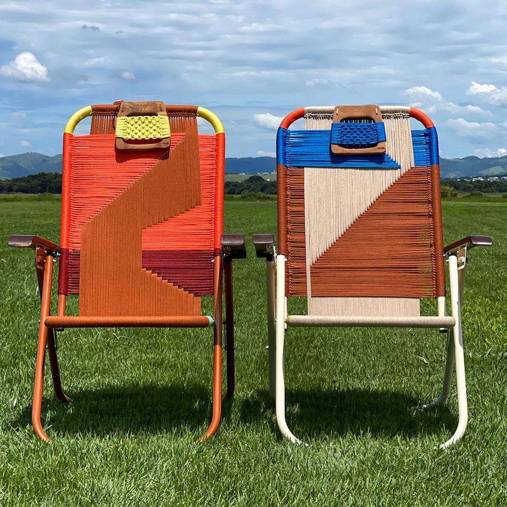 Reclining beach arm chair Japú - Trama Classic 1 - Outdoor area - Dengô Brasil For Sale 7