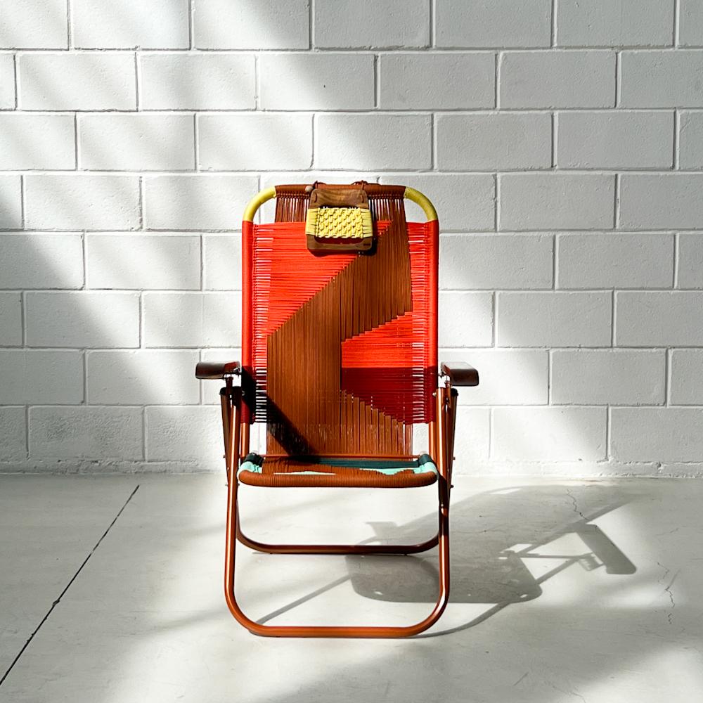 Contemporary Reclining beach arm chair Japú - Trama Classic 1 - Outdoor area - Dengô Brasil For Sale