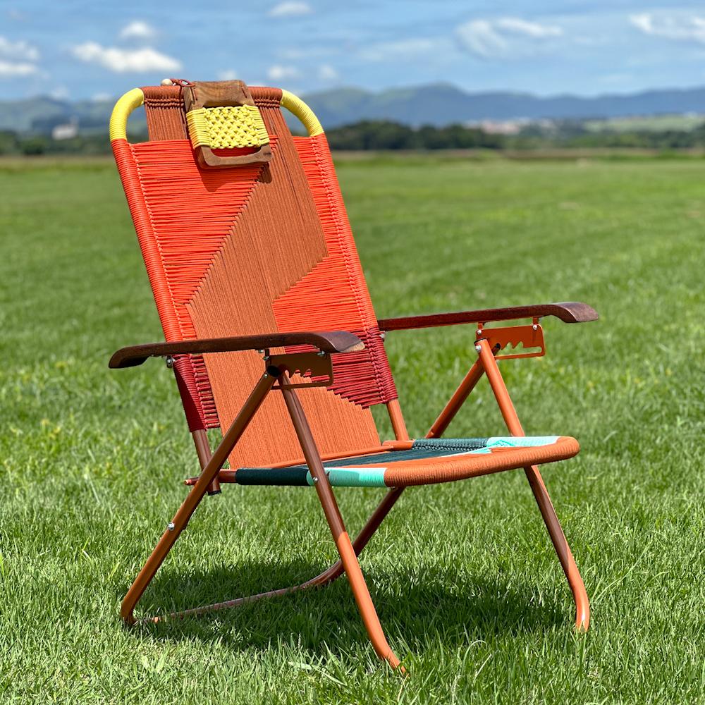 Reclining beach arm chair Japú - Trama Classic 1 - Outdoor area - Dengô Brasil For Sale 1