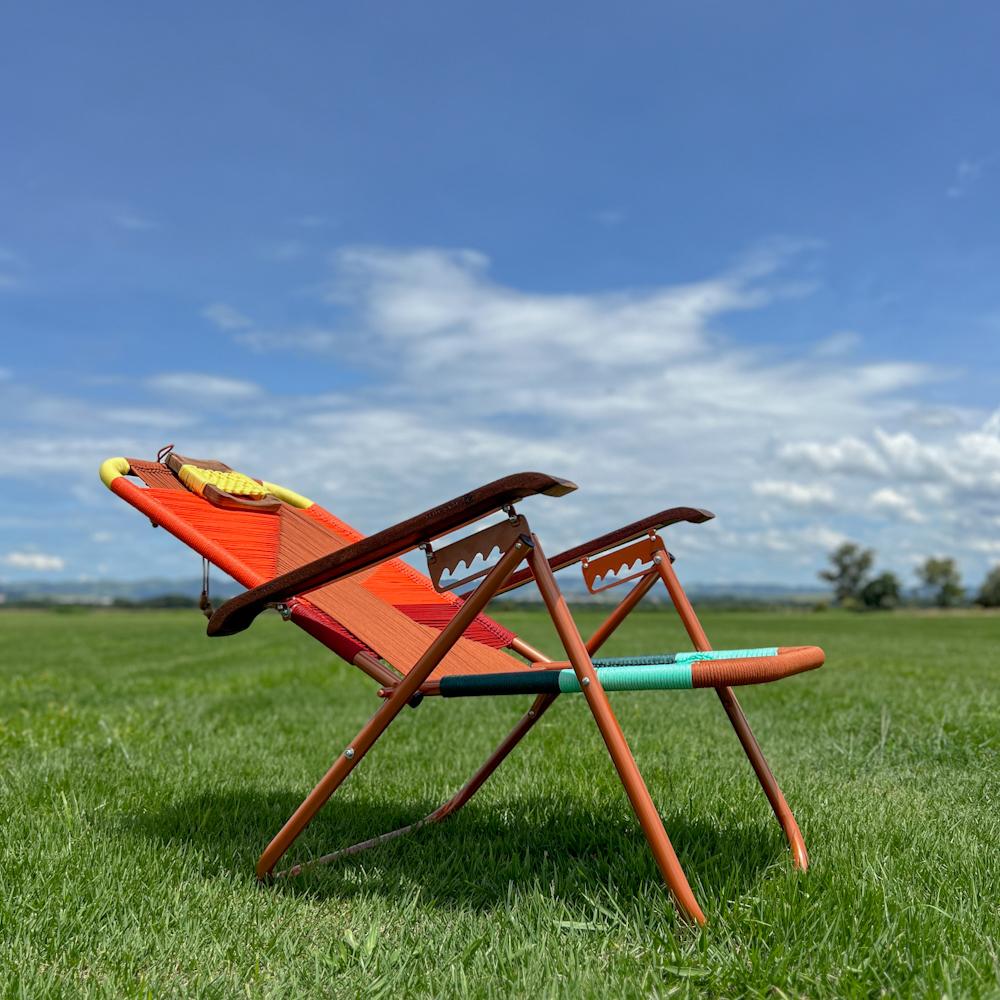 Reclining beach arm chair Japú - Trama Classic 1 - Outdoor area - Dengô Brasil For Sale 2