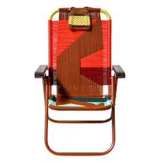 Reclining beach arm chair Japú - Trama Classic 1 - Outdoor area - Dengô Brasil