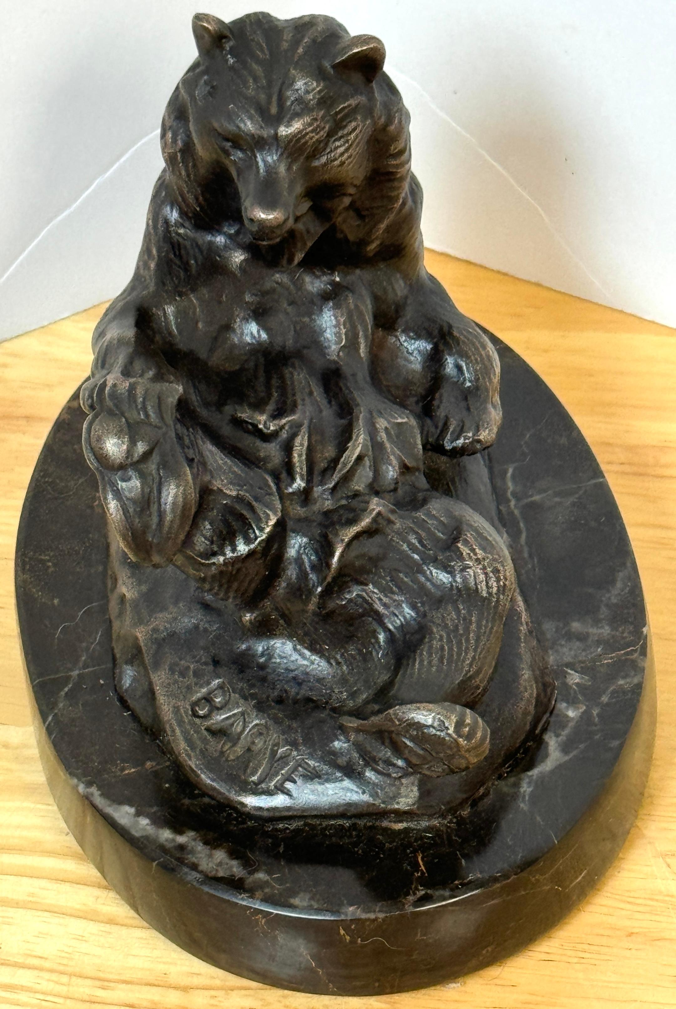 Oso reclinado, Escultura de bronce Después de, Antoine-Louis Barye en venta 6