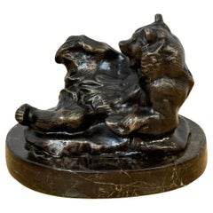 Reclining Bear, Bronze Sculpture After, Antoine-Louis Barye