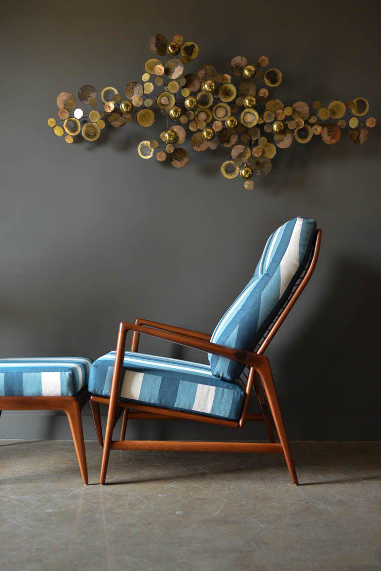 Danish Reclining Chair and Ottoman by I.B. Kofod Larsen for Selig, circa 1960