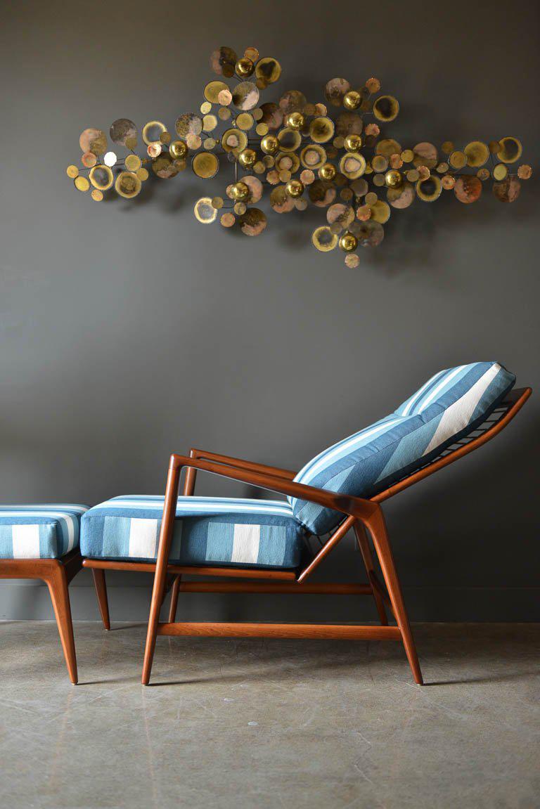 Mid-20th Century Reclining Chair and Ottoman by I.B. Kofod Larsen for Selig, circa 1960