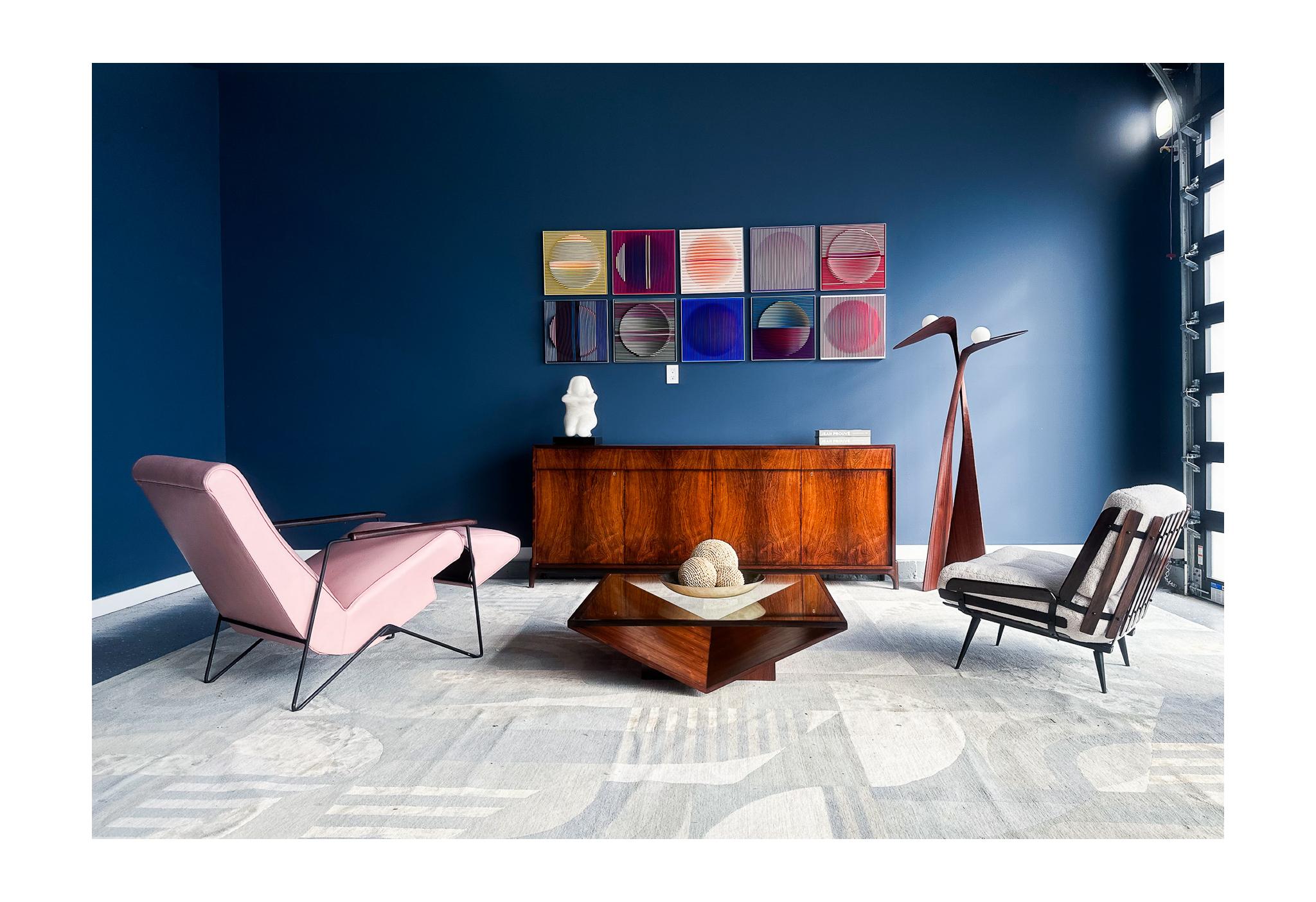 Reclining Chair in Metal, Hardwood & Leather, Ernesto Hauner, 1960, Brazil For Sale 5