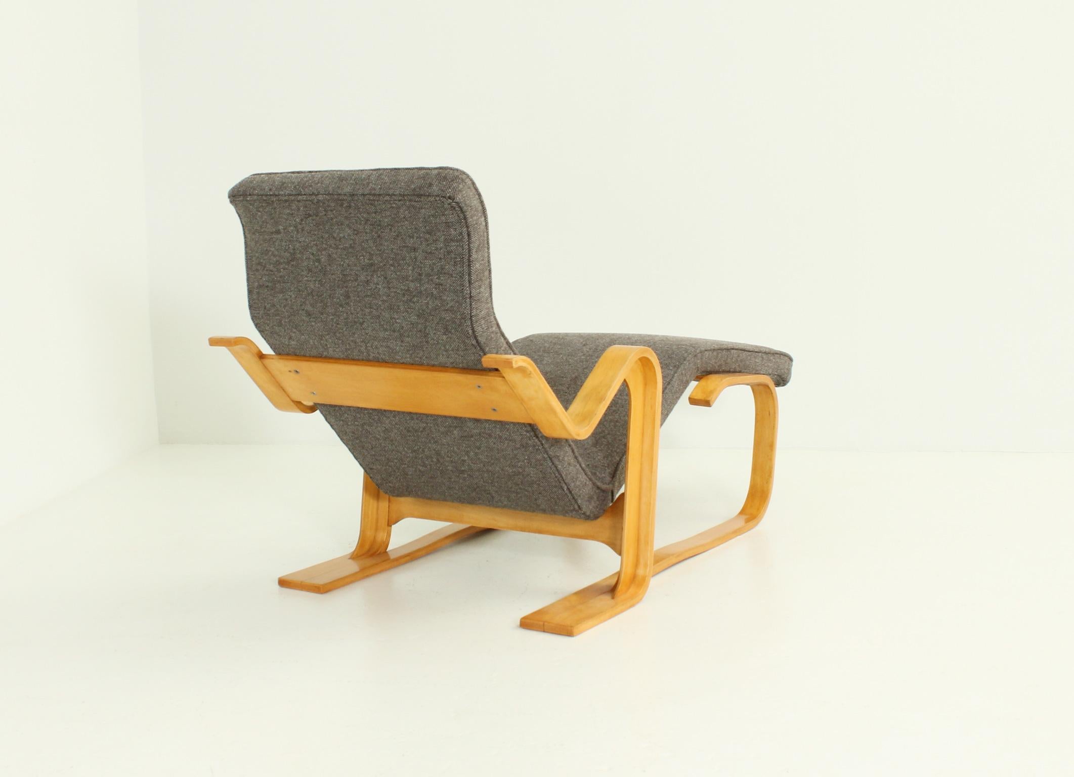 Fabric Reclining Chaise Longue by Marcel Breuer for Gavina