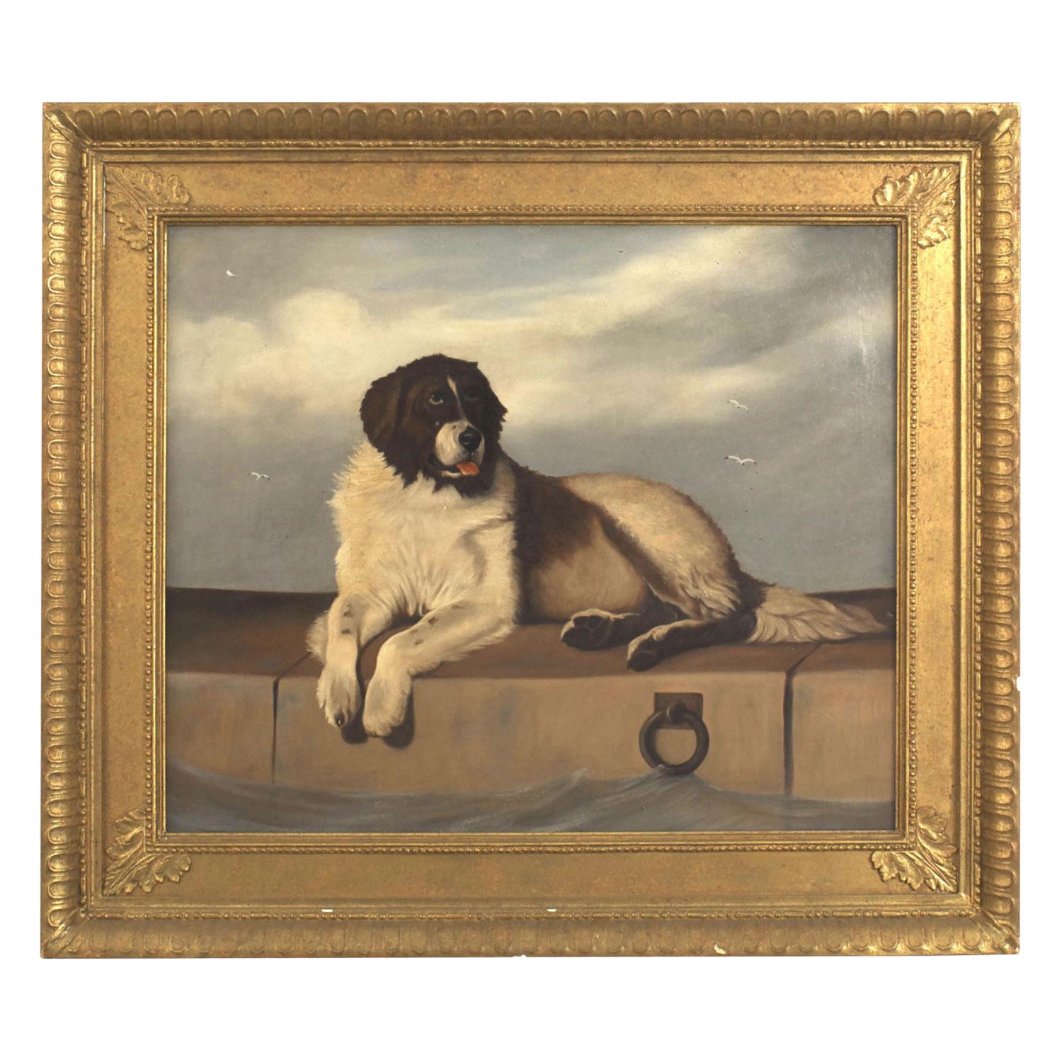 Reclining Dog Oil Painting