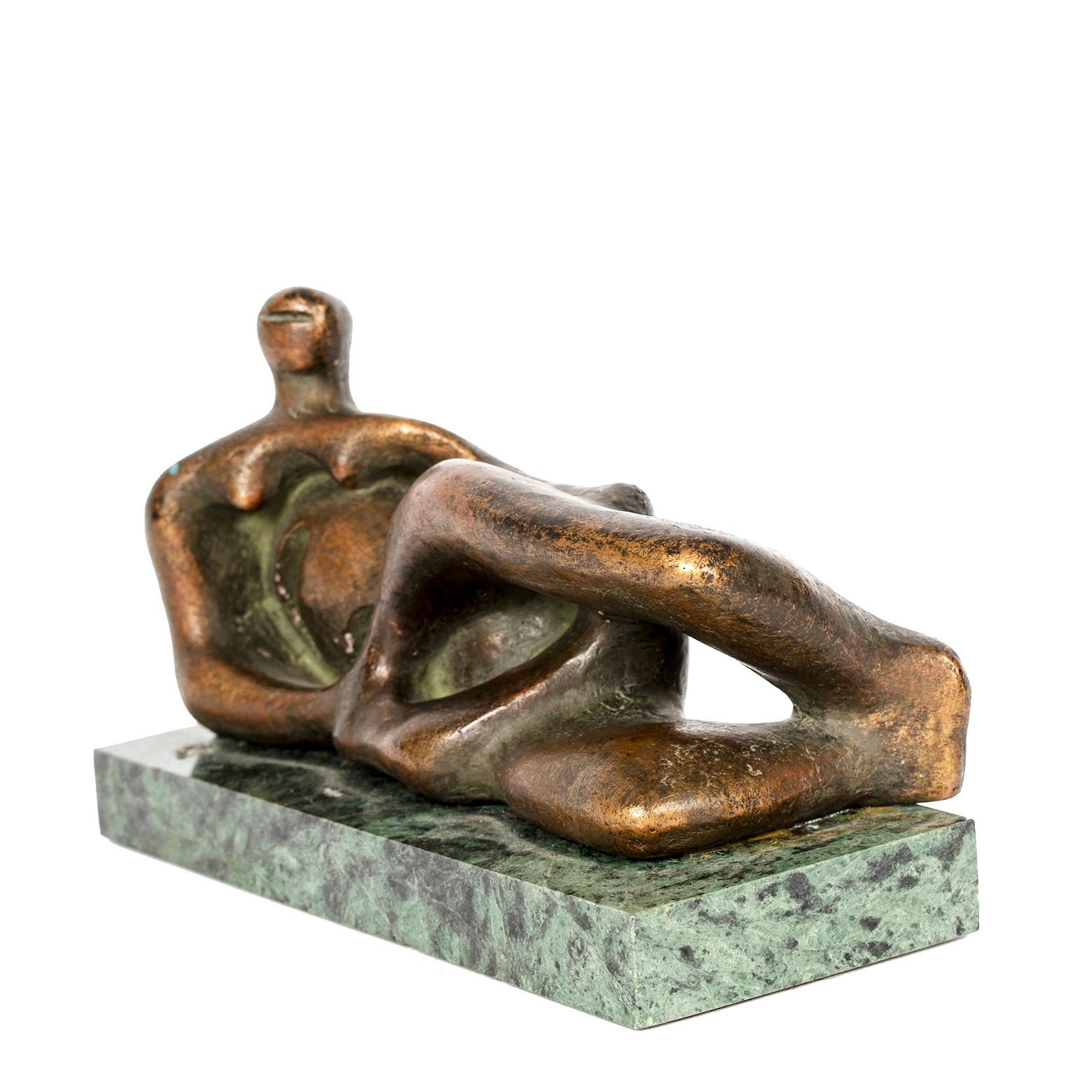 Molded Reclining Female Figure Reproduction After Henry Moore, circa 1971