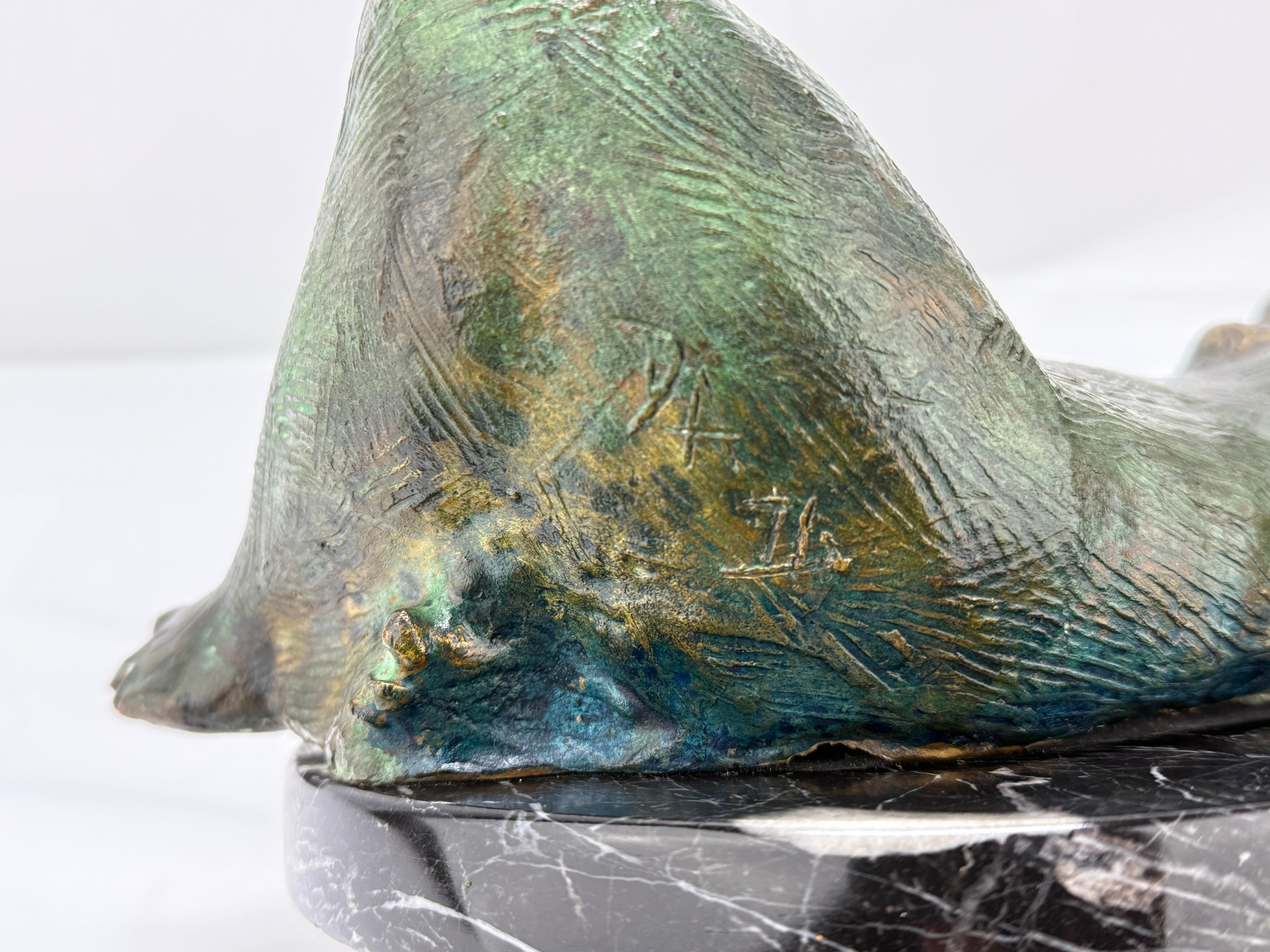 Scultura in bronzo di nudo femminile reclinato - firmata D. A. 71' in vendita 2