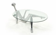 Reclining Figural Coffee Table by Eichengreen & Gensburg, Cast Aluminum Glass