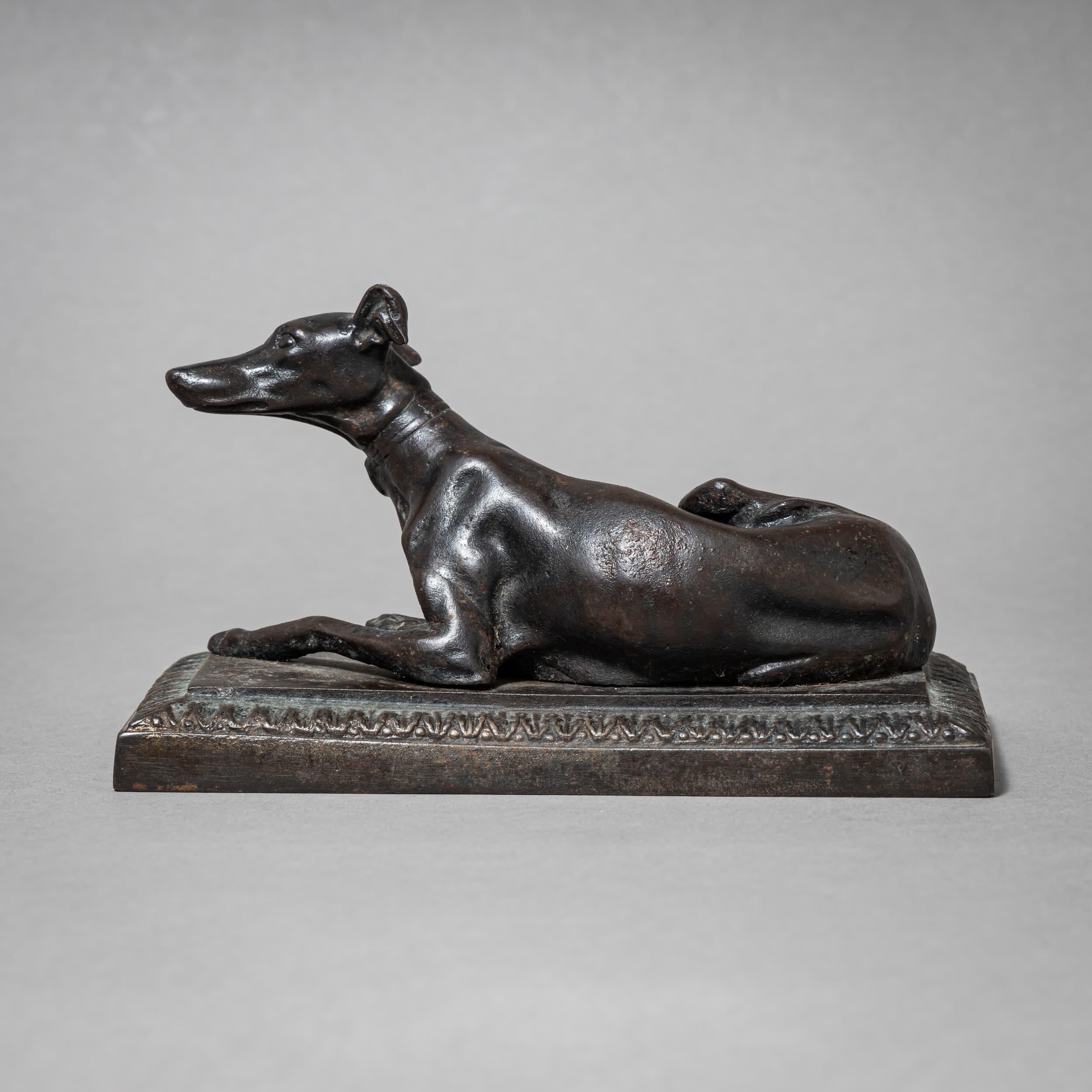 Neoclassical Reclining Greyhound, Berlin Iron, Early 19th Century For Sale