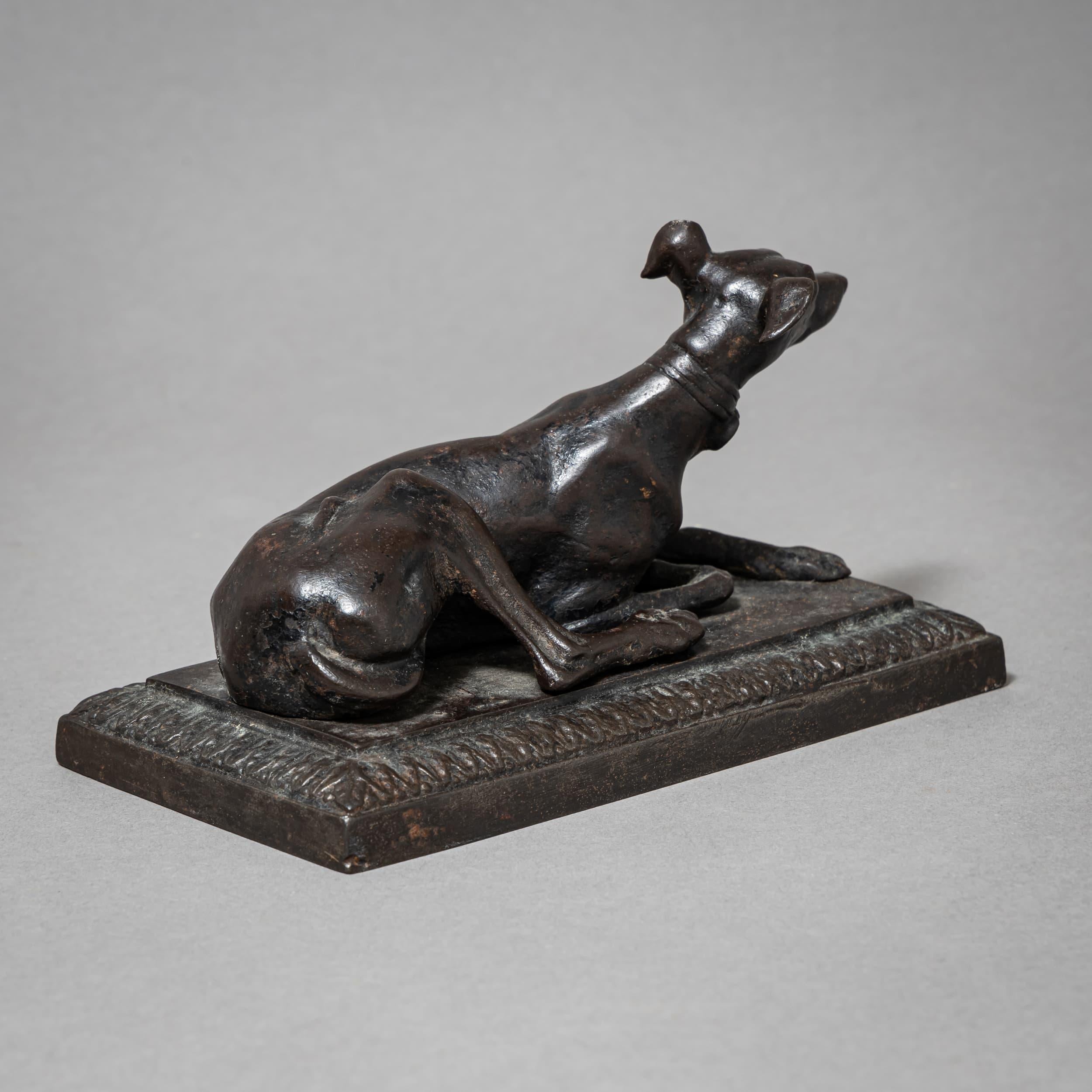 Reclining Greyhound, Berlin Iron, Early 19th Century In Good Condition For Sale In Greding, DE