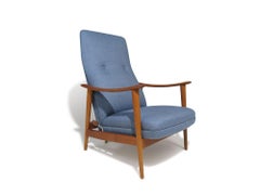Reclining High-back Lounge Chair and Ottoman by Arnt Lande for Stokke, Norway