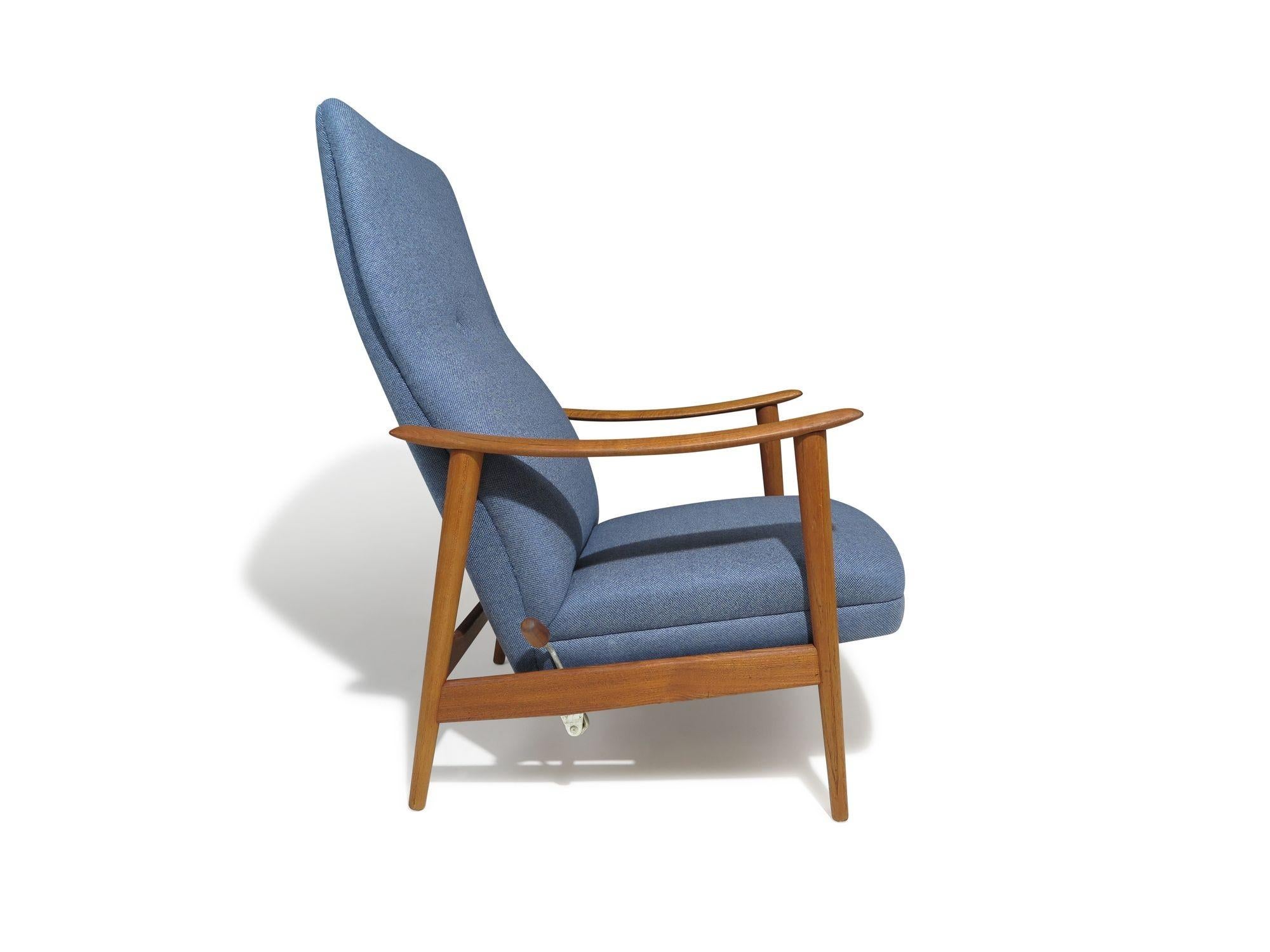 Liegesessel mit hoher Rückenlehne und Ottomane von Arnt Lande für Stokke, Norwegen (Geölt)