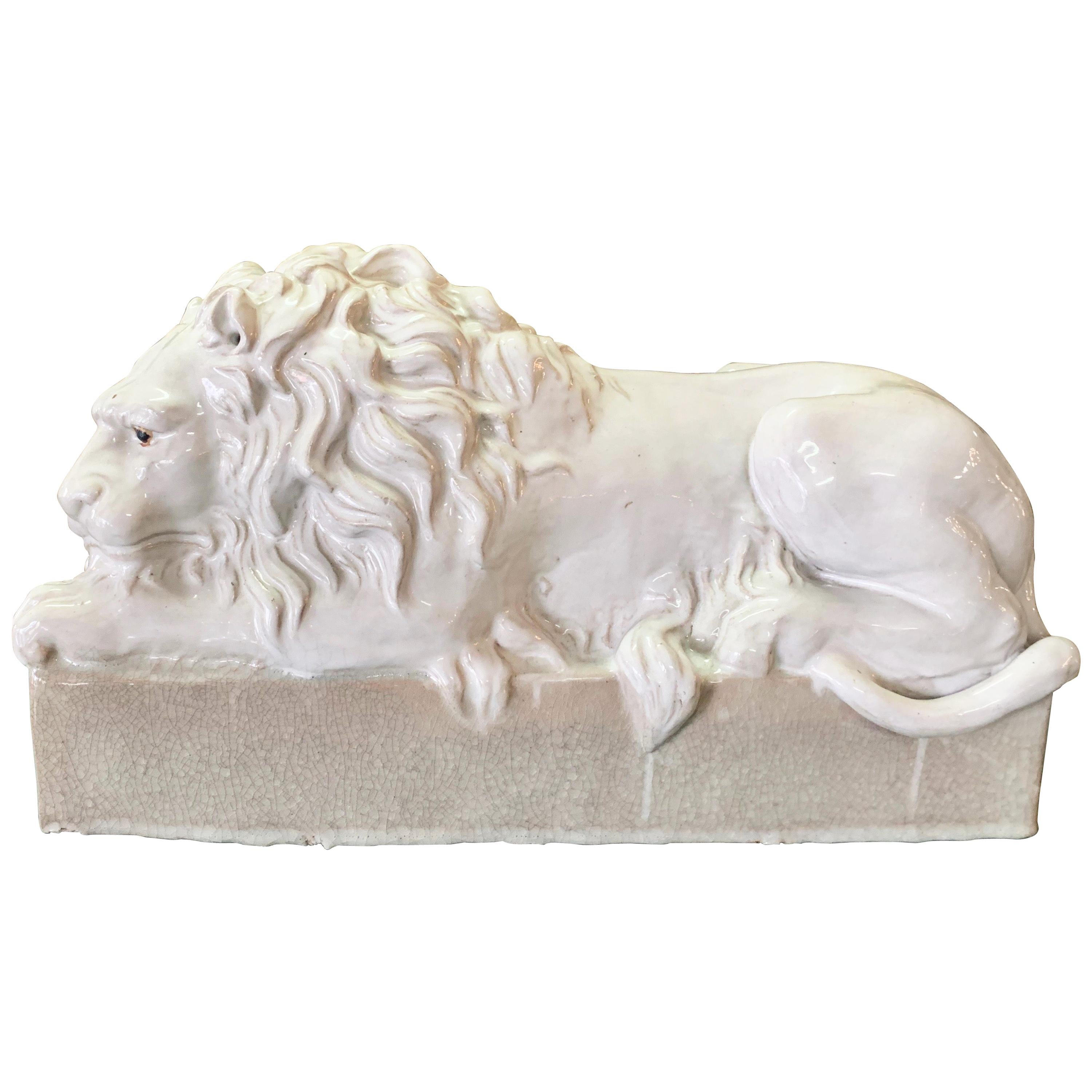 Reclining Italian Terracotta Lion