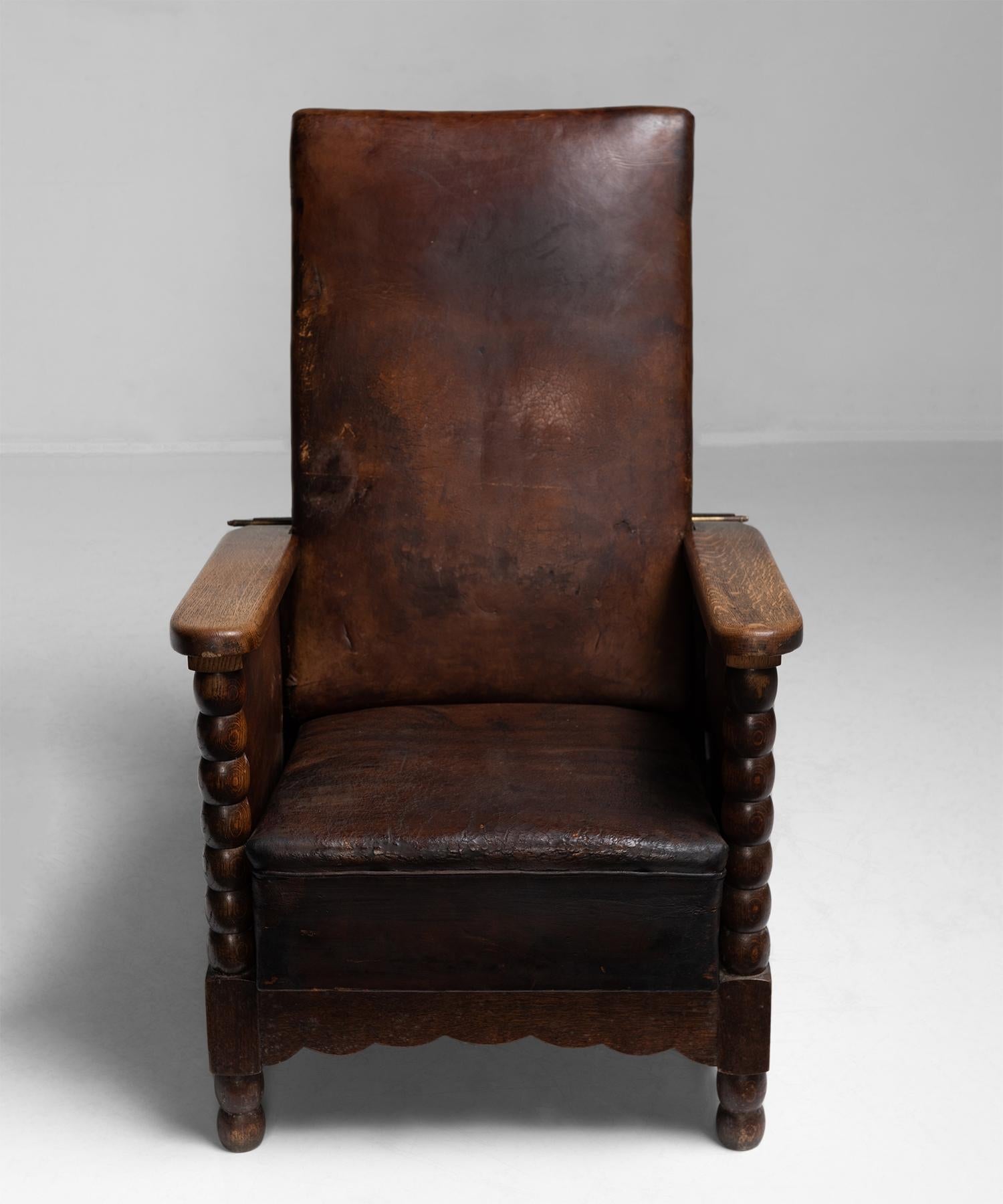 French Reclining Leather Armchair