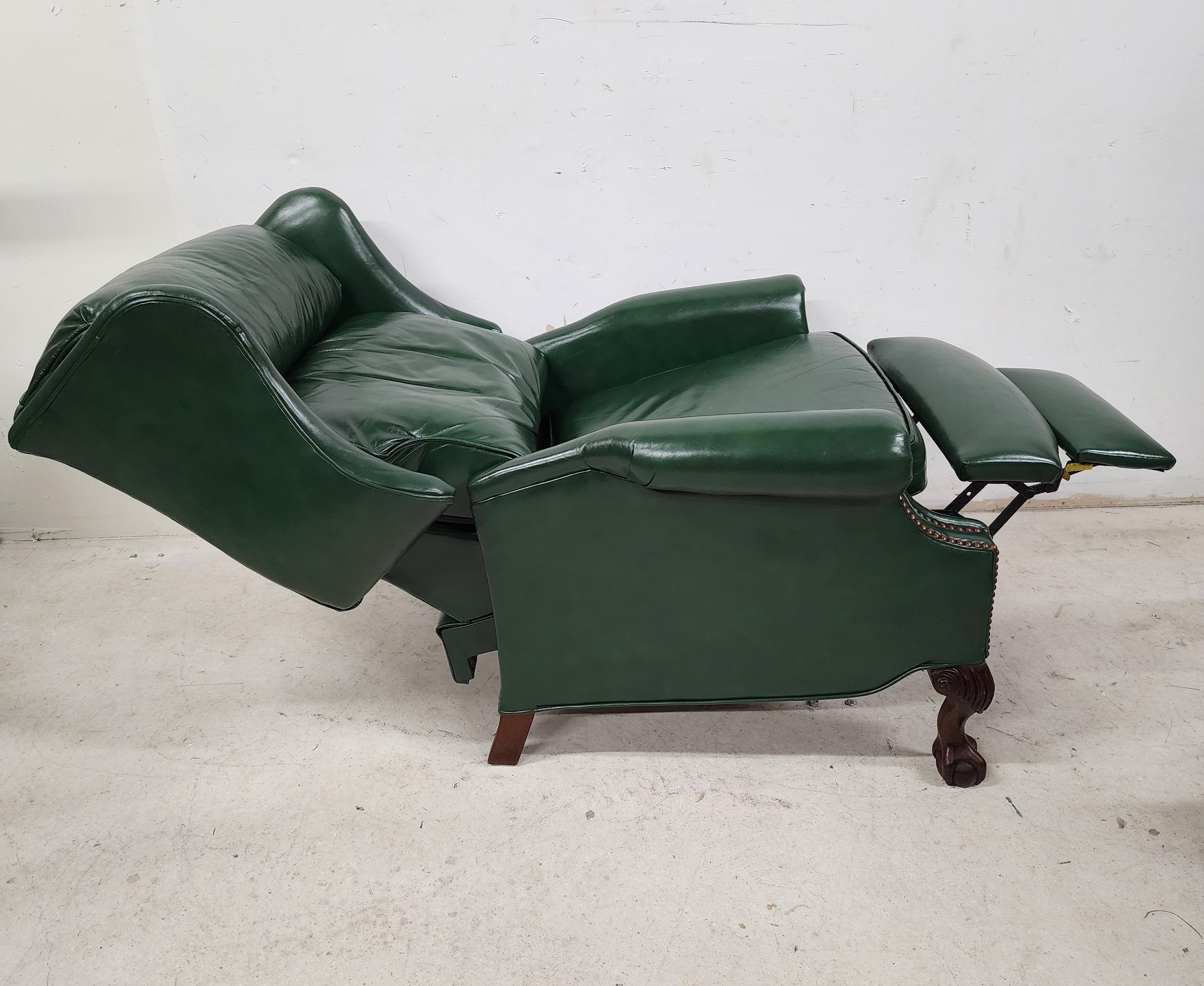 Offering one of our recent palm beach estate fine furniture acquisitions of a
exceptional set of 2 reclining leather chairs 