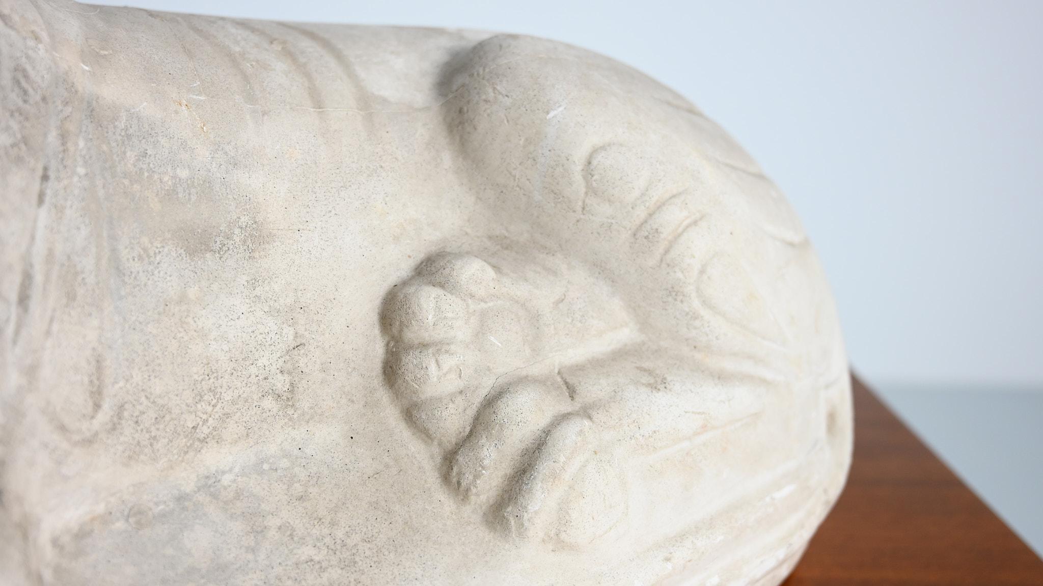 Reclining lion, vintage reproduction in plaster. France, C.1970 6
