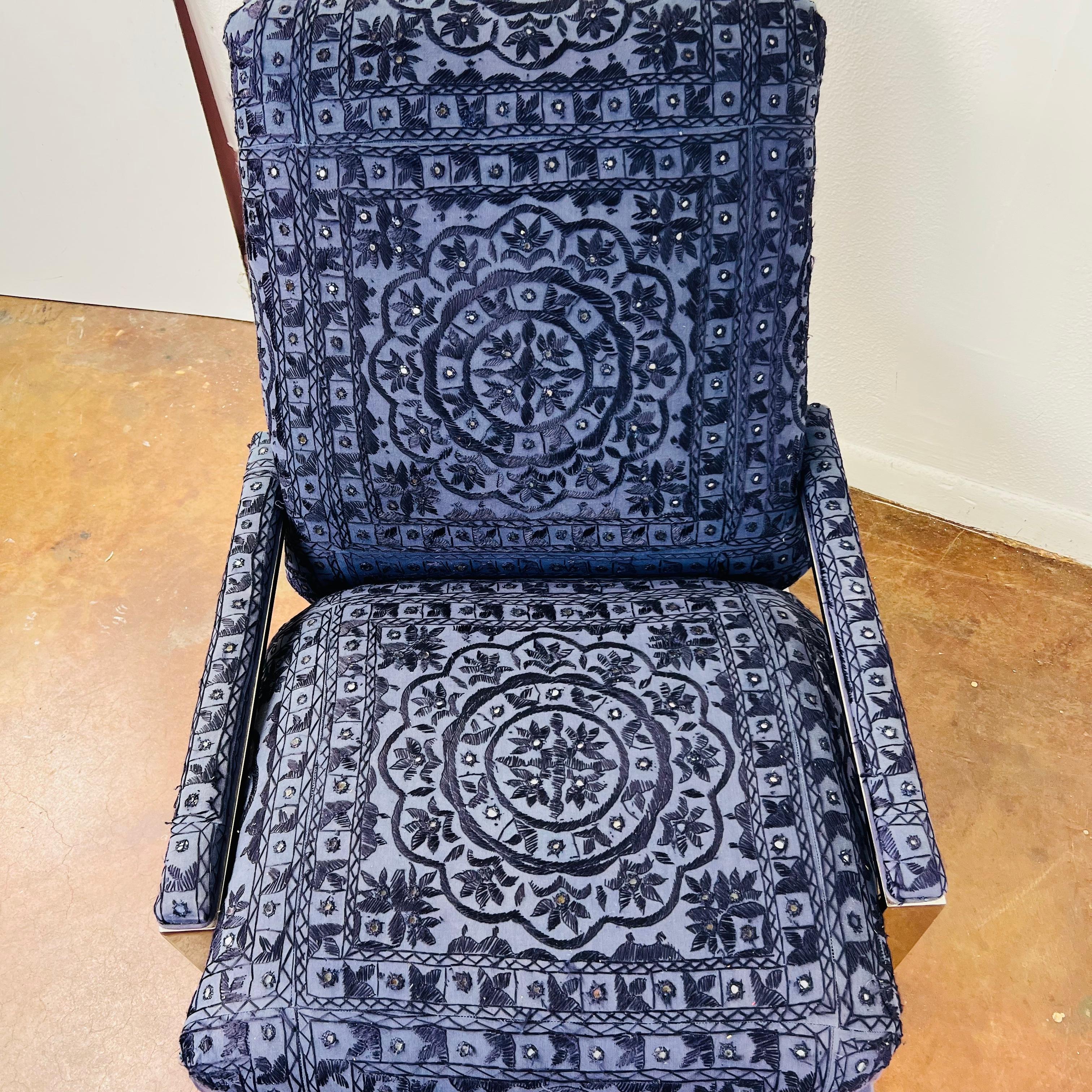 Reclining Lounge Chair and Ottoman in the Style of Milo Baughman For Sale 9