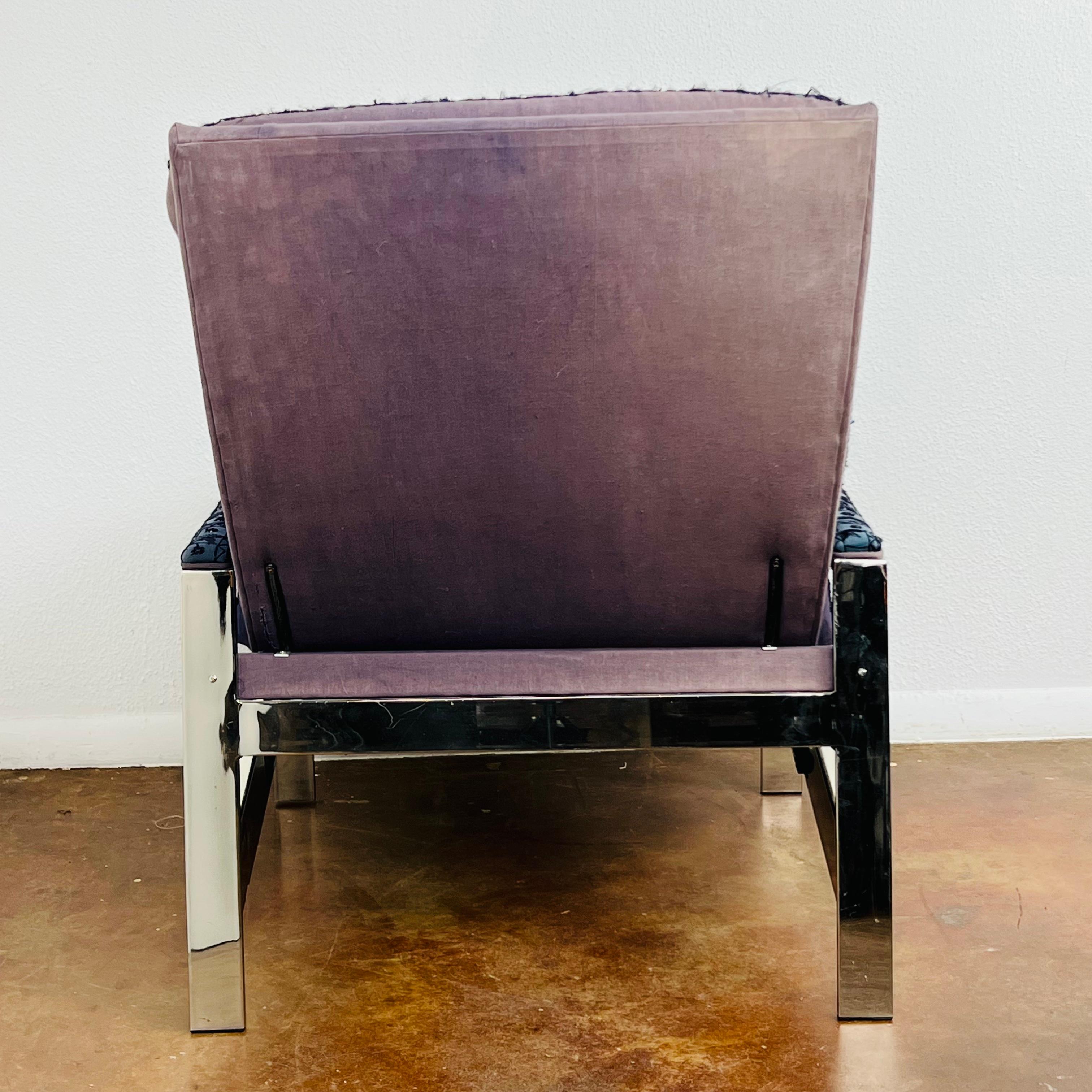 Reclining Lounge Chair and Ottoman in the Style of Milo Baughman For Sale 12