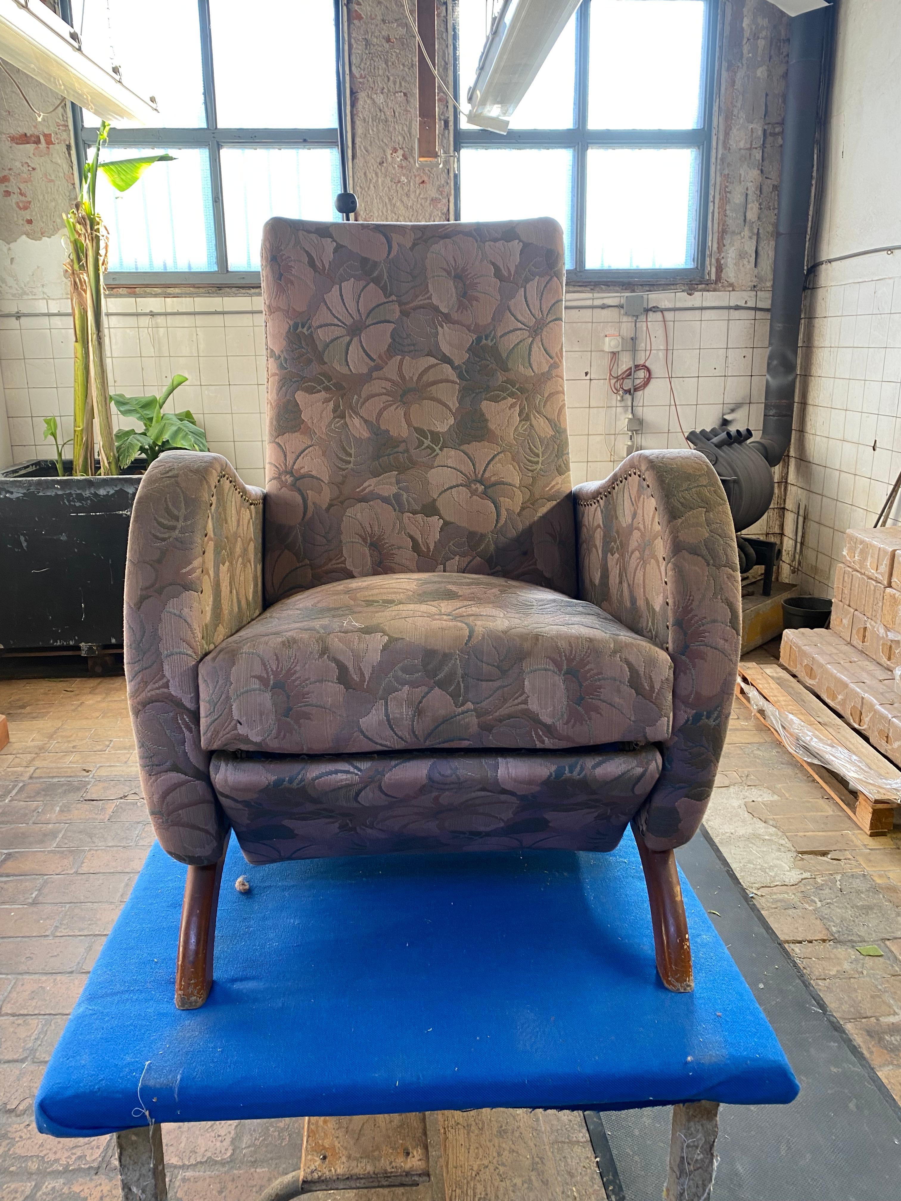 Reclining Lounge Chair Belgium 1950's New Upholstery Dedar Milano Mohair Velvet  12
