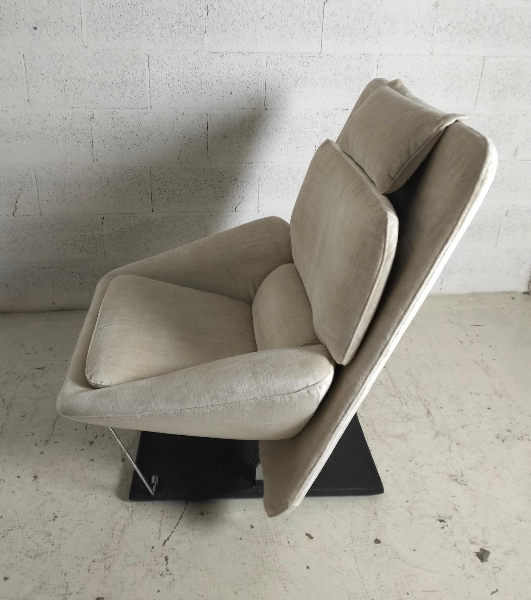 Reclining lounge chair by Vittorio Introini for Saporiti 70s en venta 4