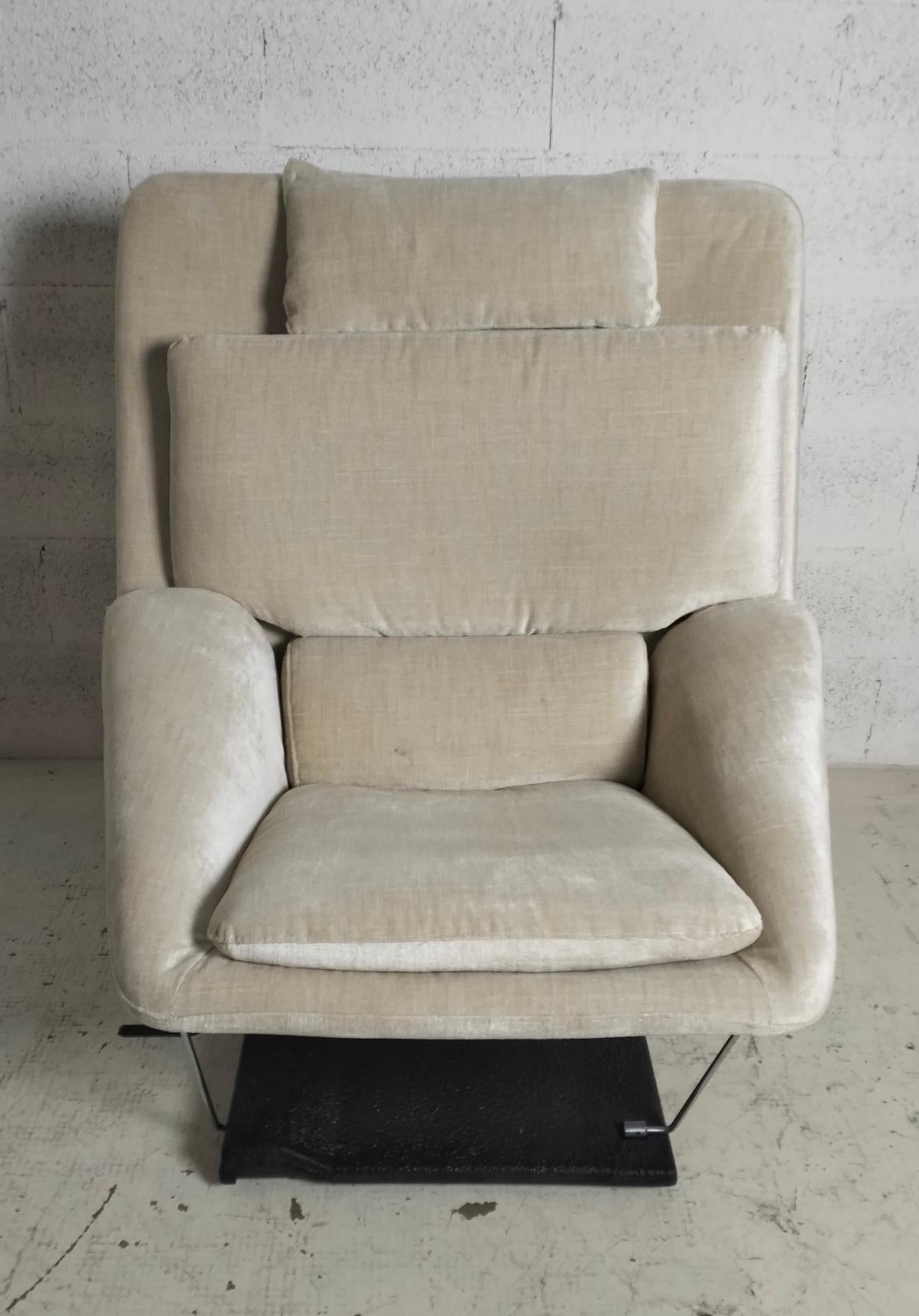 Reclining lounge chair by Vittorio Introini for Saporiti 70s en venta 5