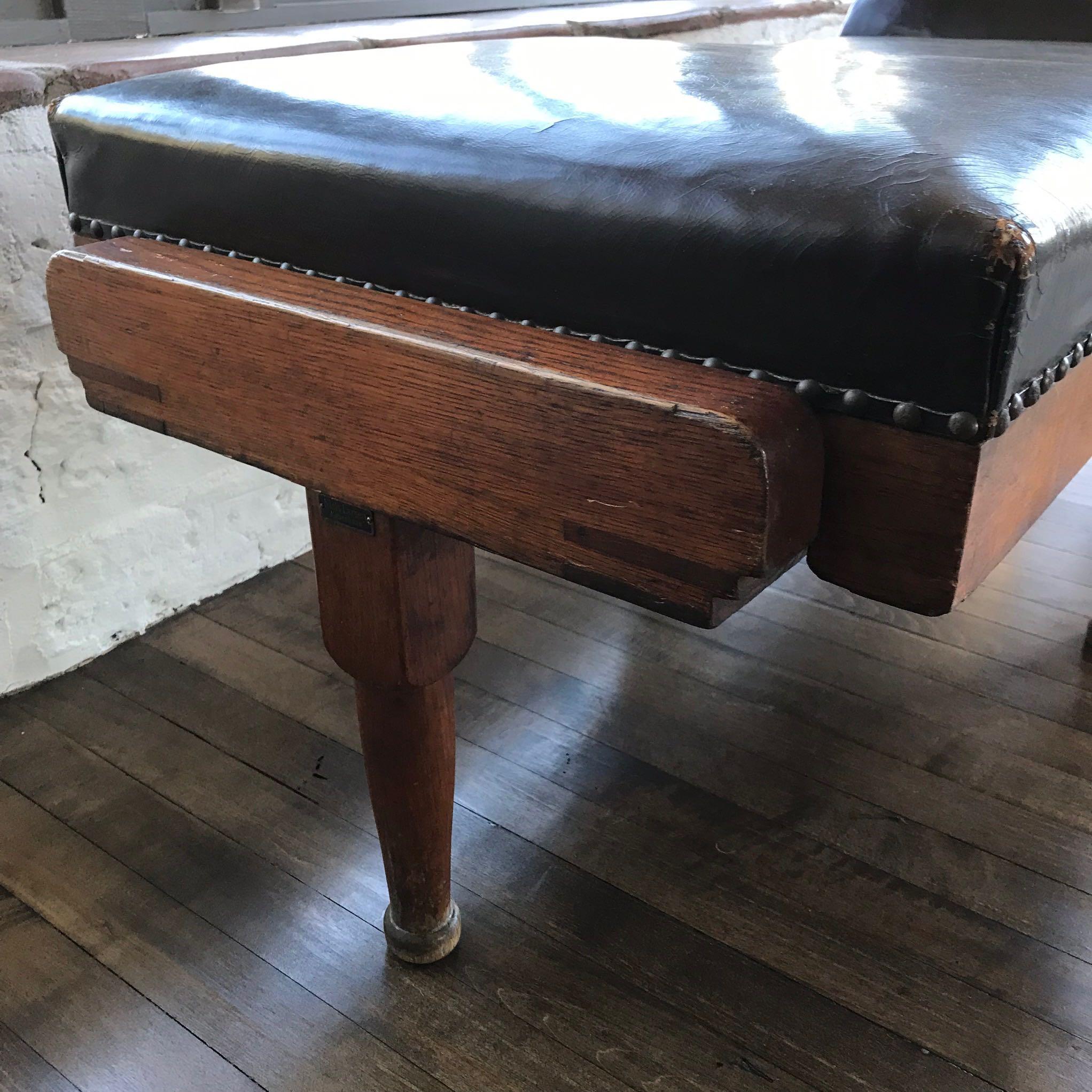 Reclining Mahogany and Leather Upholstered Chaise from Mid-19th Century France 1