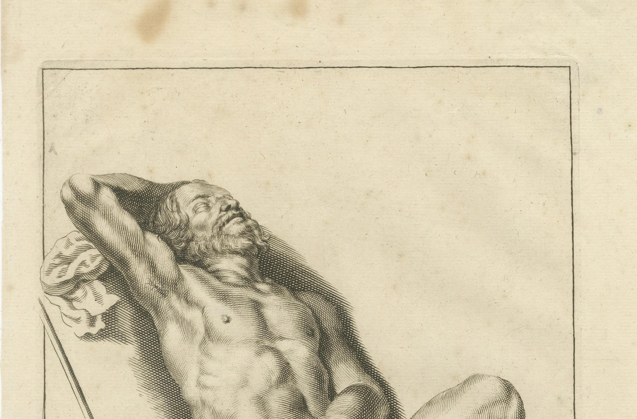 Reclining Male Nude Study after de Lairesse German Drawing Manual, ca.1745
