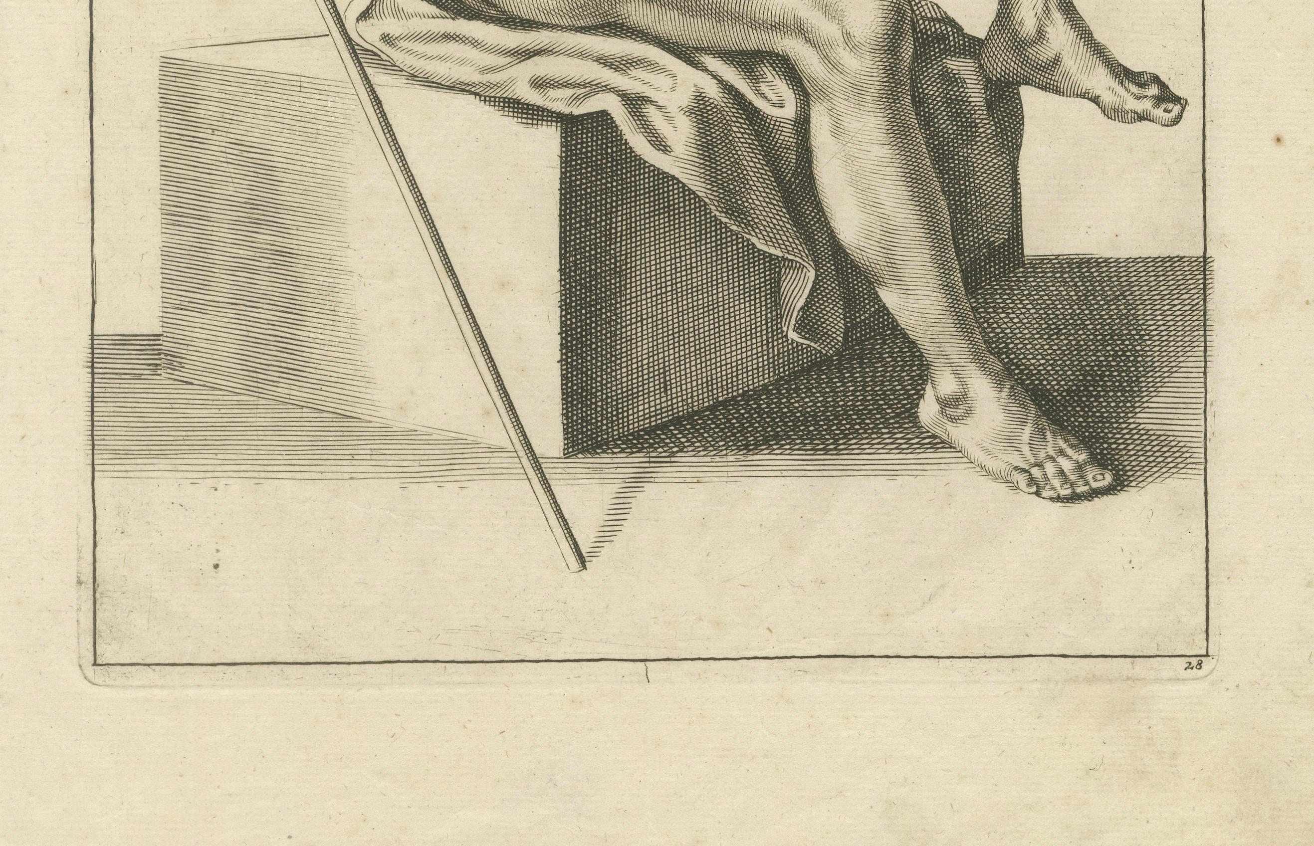 Reclining Male Nude Study after de Lairesse German Drawing Manual, ca.1745