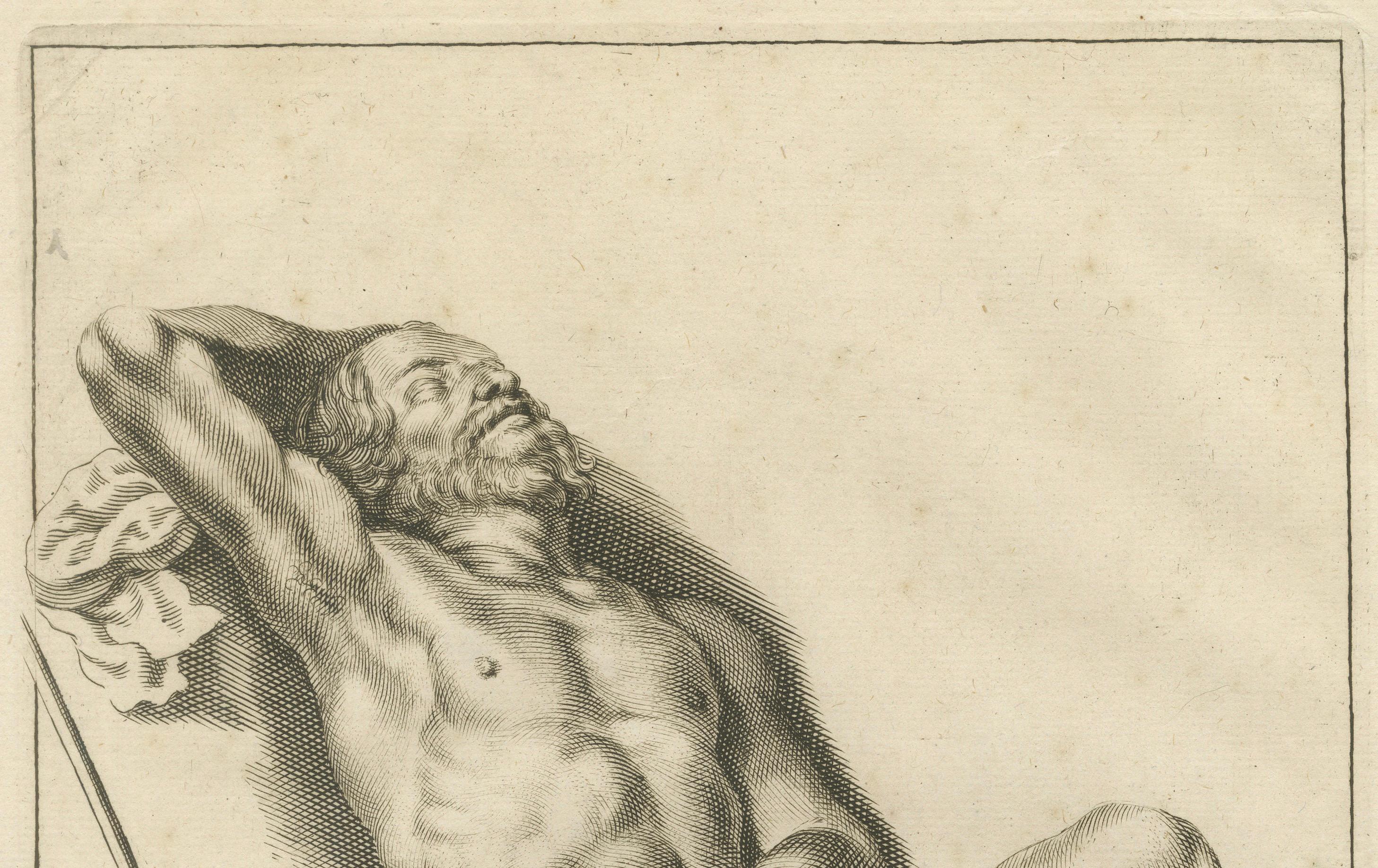 Reclining Male Nude Study after de Lairesse German Drawing Manual, ca.1745