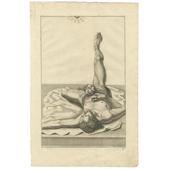 Reclining Male Nude with Raised Leg after de Lairesse German Manual, c1745 Reclining Male Nude with Raised Leg after de Lairesse German Manual, c1745