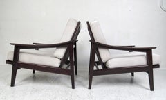 Sillones reclinables de mediados de siglo con respaldo regulable