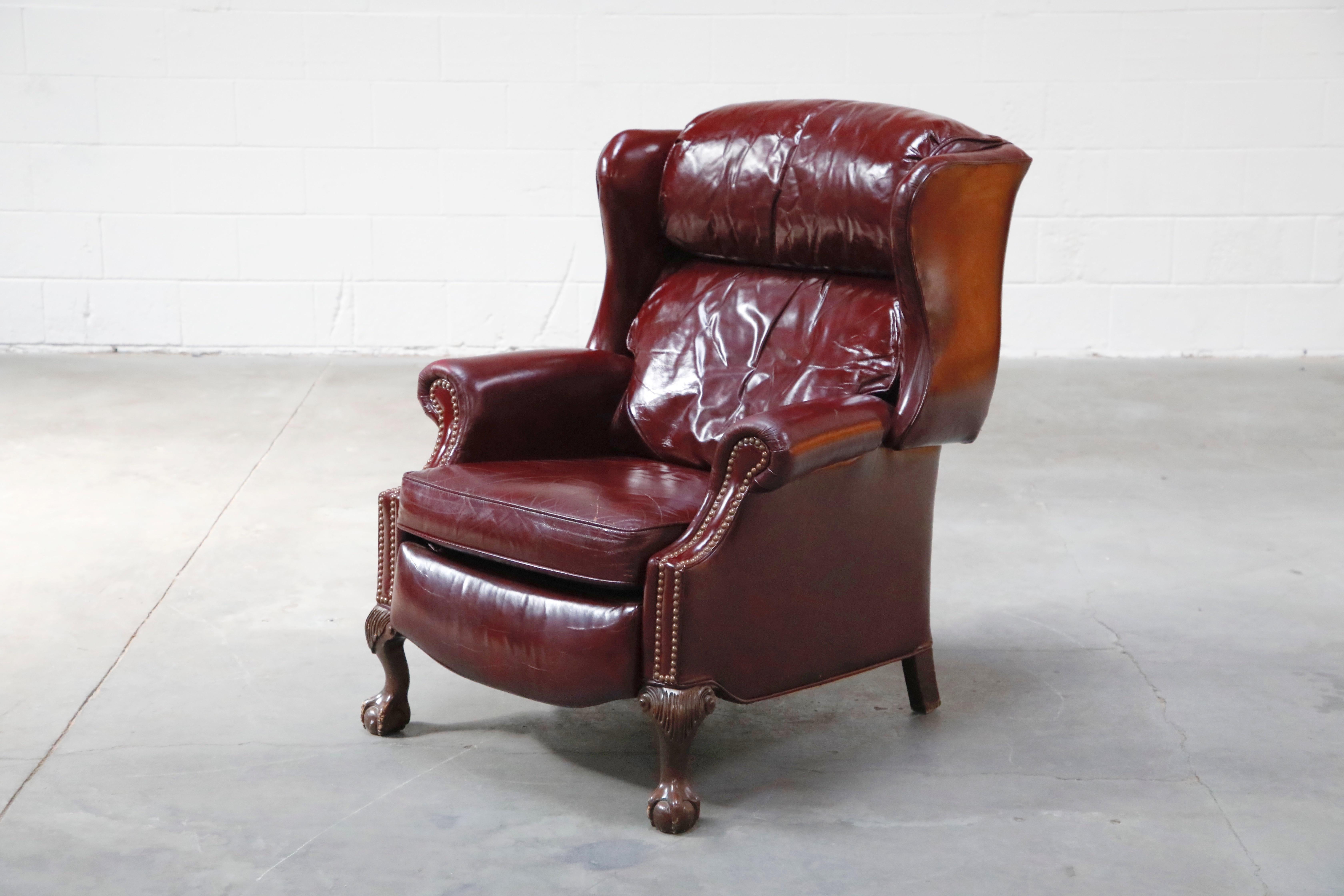 leather wingback recliner