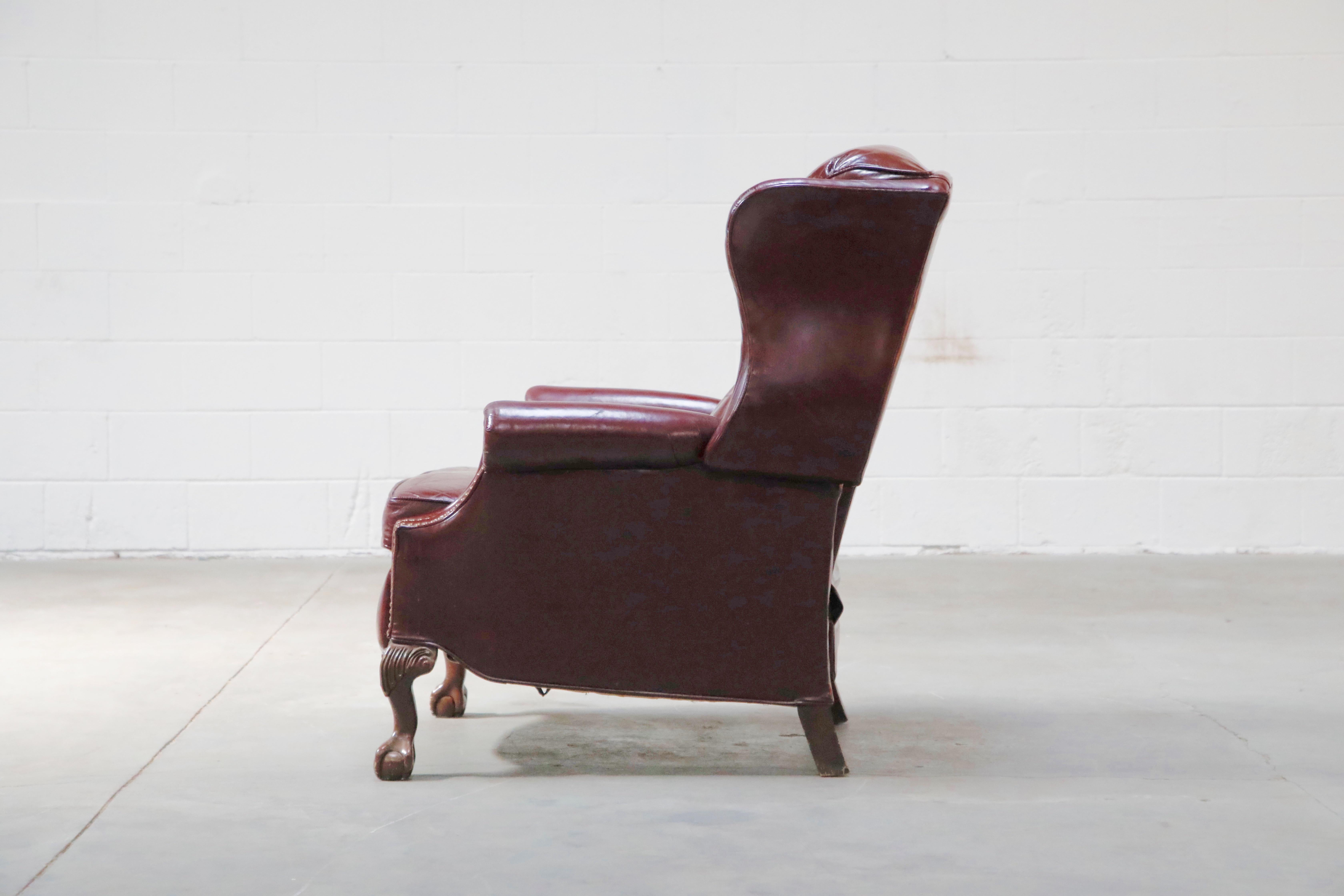 leather wingback recliner armchair