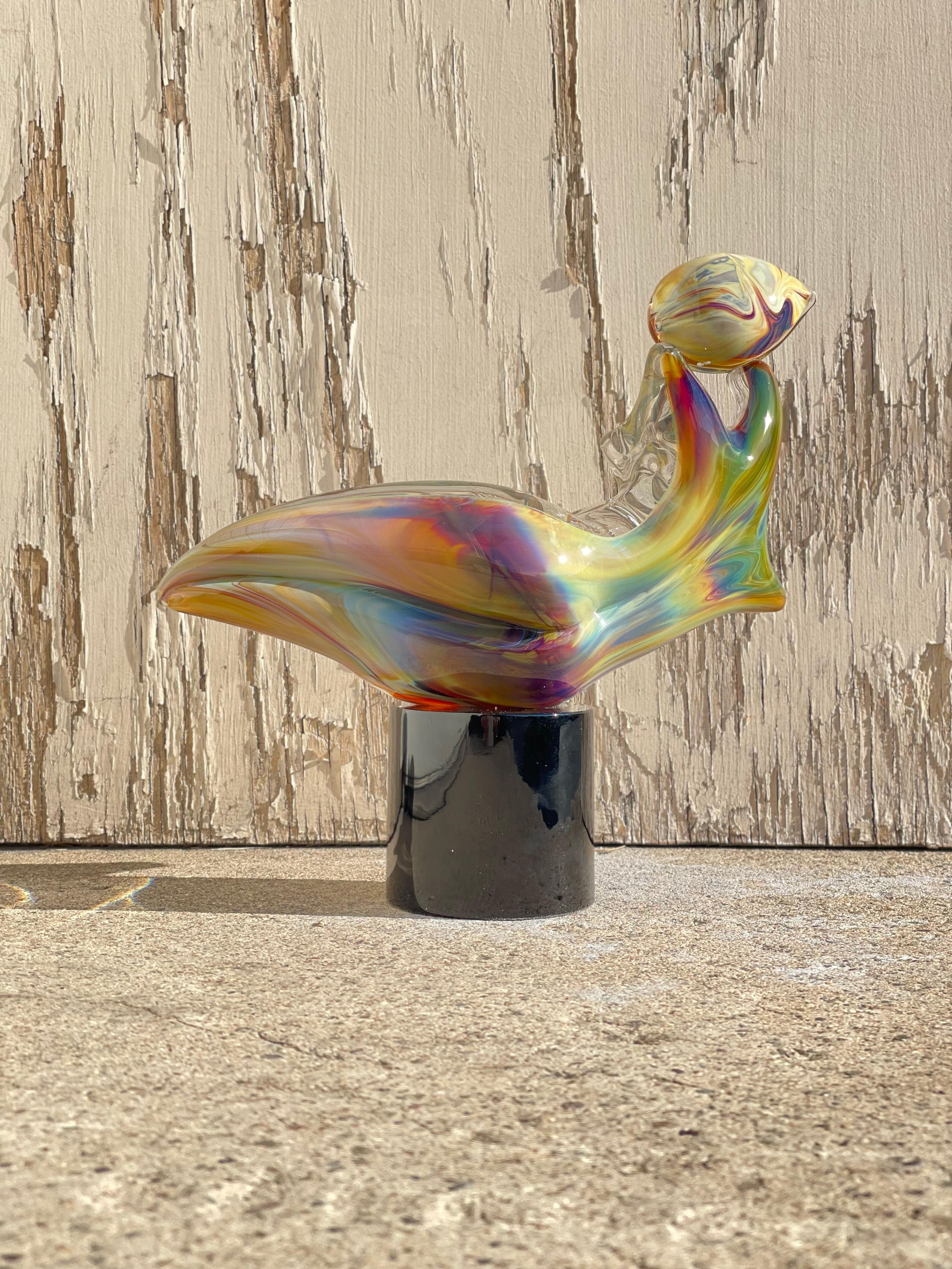 Modern Reclining Nude Abstract Italian Murano Art Glass Sculpture by, Oscar Zanetti