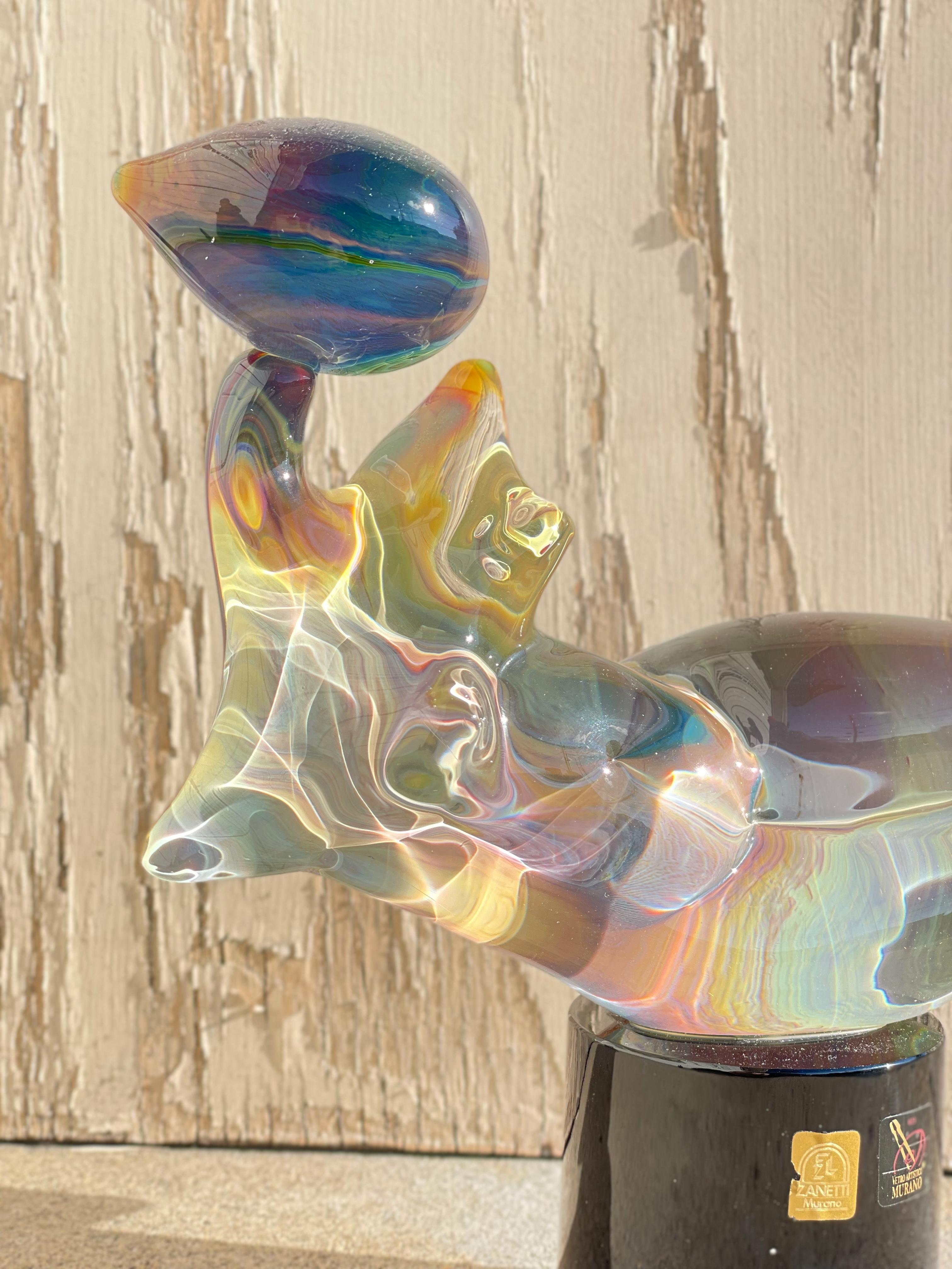 20th Century Reclining Nude Abstract Italian Murano Art Glass Sculpture by, Oscar Zanetti
