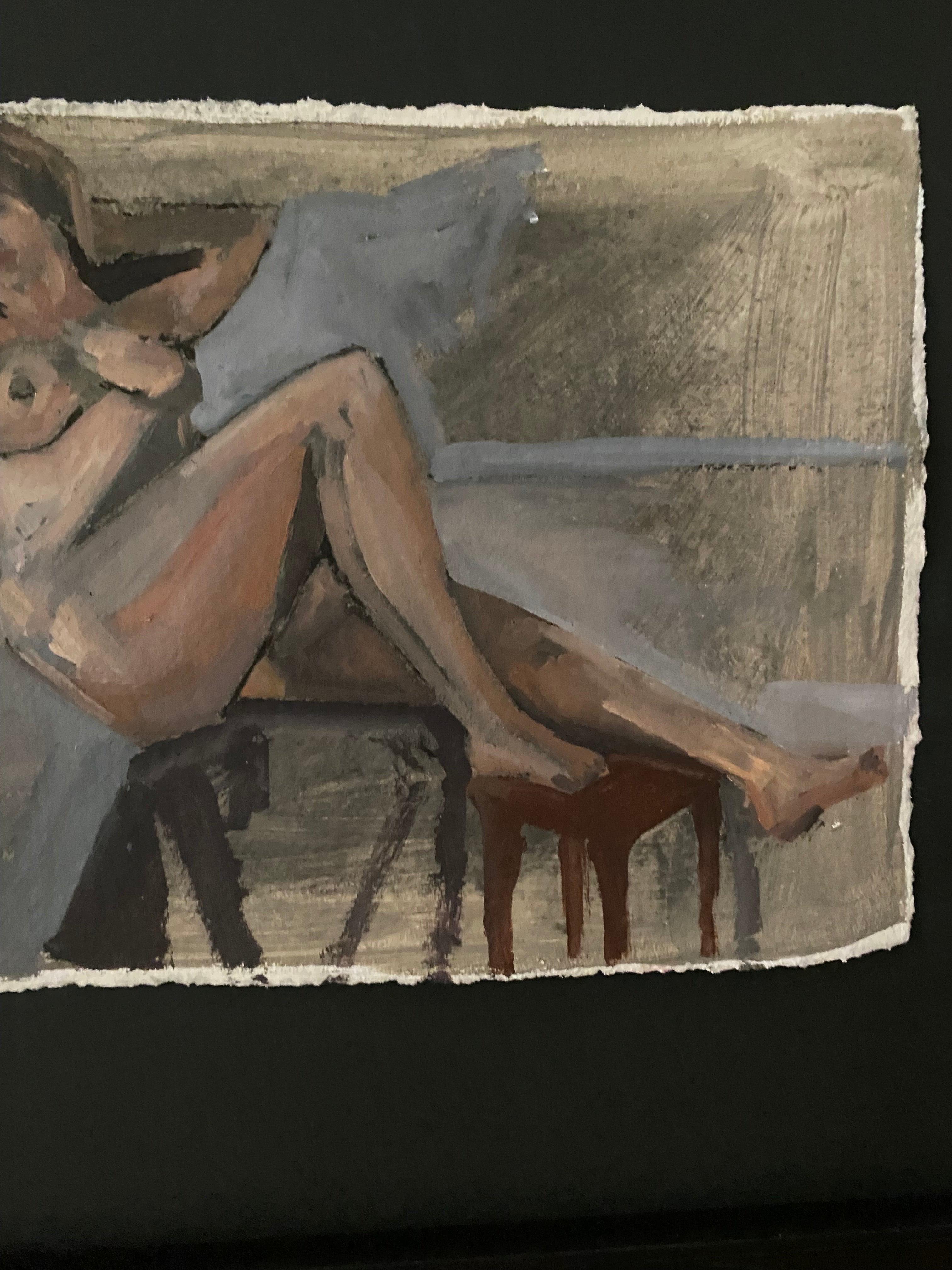 Painted ‘Reclining Nude’ by Melissa Clements For Sale