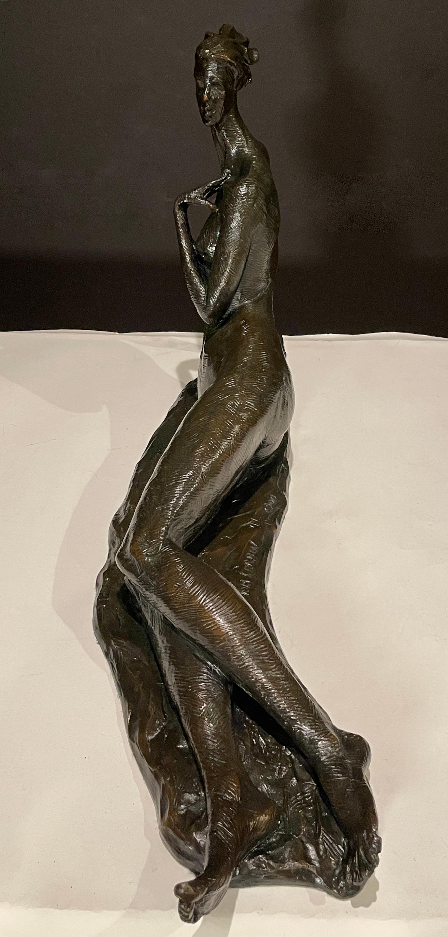 Reclining Nude Female Bronze Sculpture by Thomas Corbin In Good Condition In Norwood, NJ